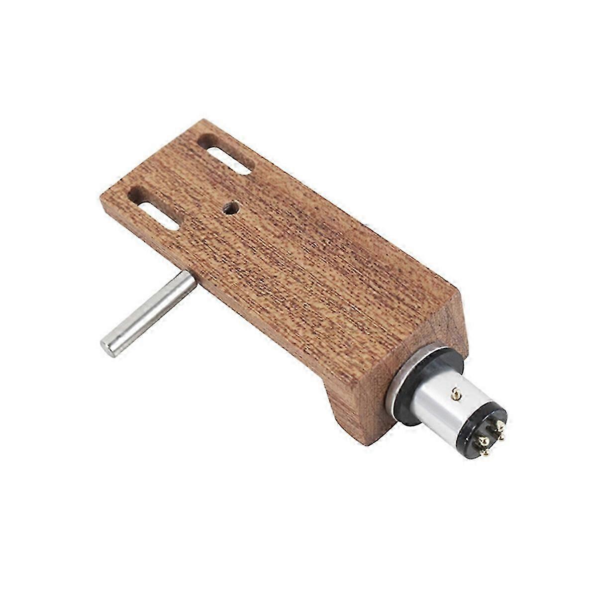 Universal Record Player Headshell Wood Turntable Replacement Headshell with Lead Wires for Most Phon