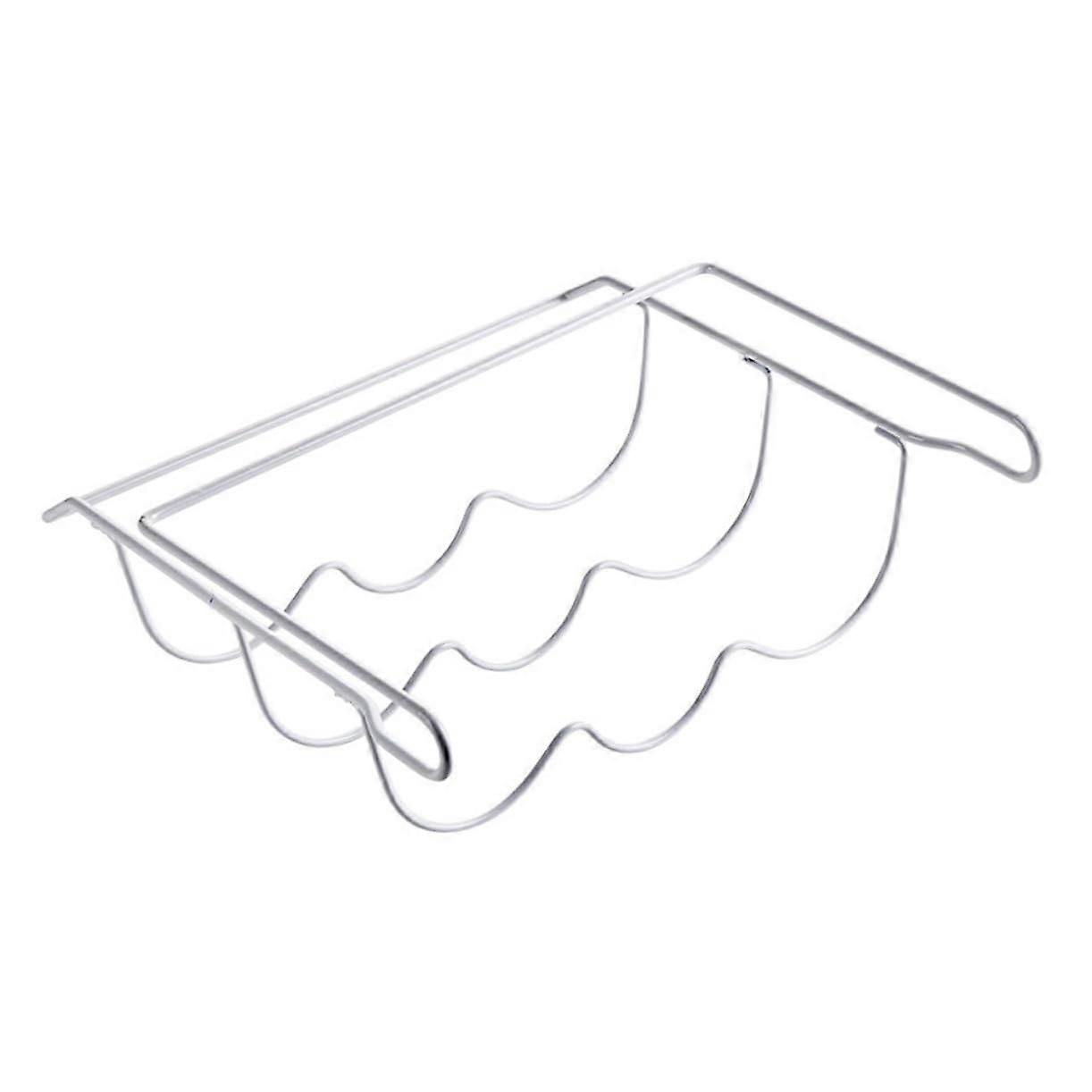 Iron Beverage Storage Rack for Refrigerator White SpaceSaving Wine And Beer Holder For Soda Cans And Water Bottles