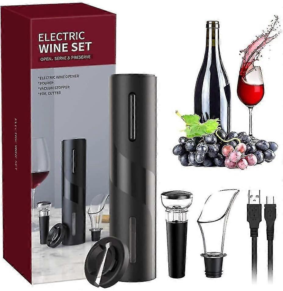 Electric Set, 5-in-1 Electronic Wine Opener, Rechargeable Automatic Wine Bottle