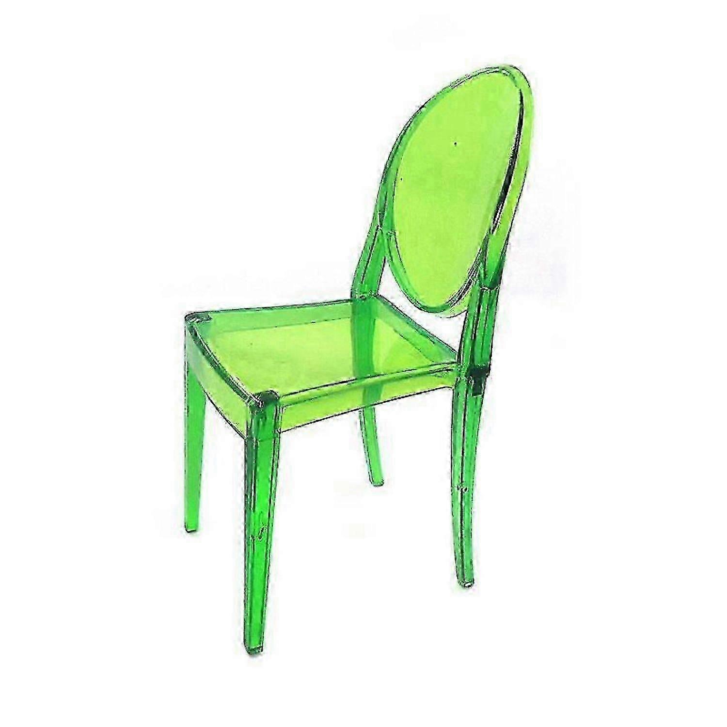 1:6ミッドセンチュリープラスチッククリスタルダイニングチェア-2個、香港の生活空間のためのカジュアルなホームモデル