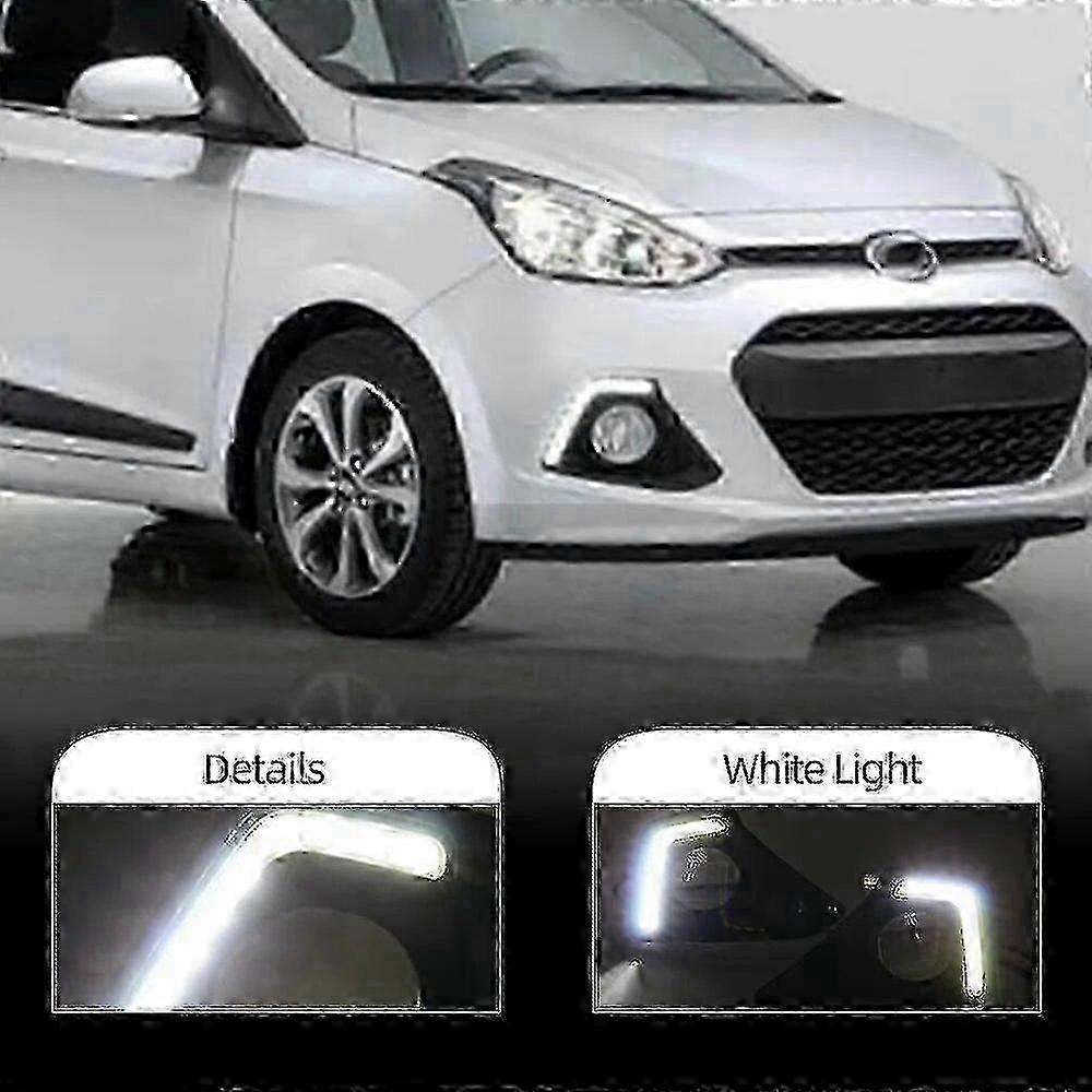 1 Set Compatible with Hyundai I10 2013 2014 2015 2016 LED DRL Daytime Running Light Daylight Waterpr