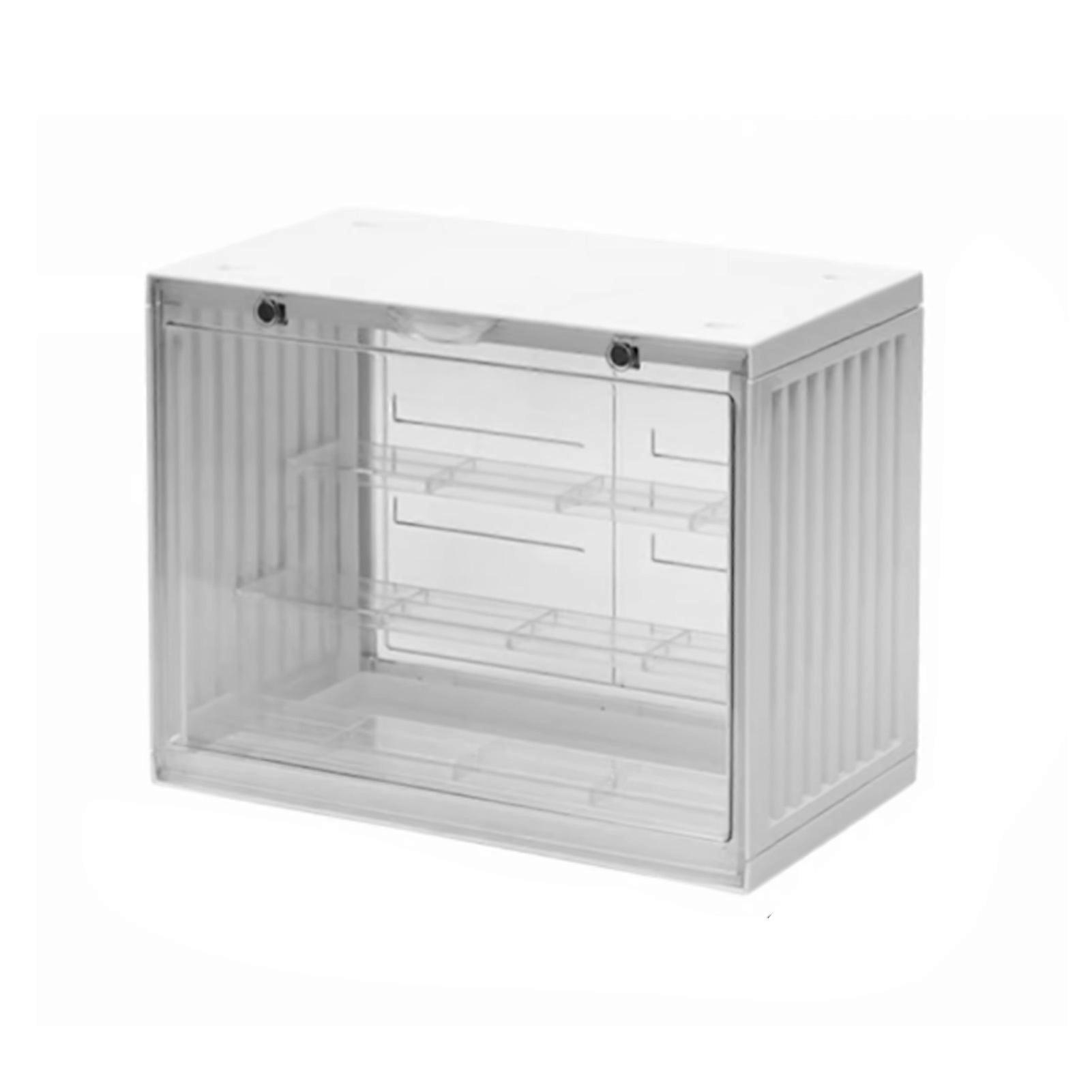 Plastic Action Figure Display Case Shelf Dustproof Figure Collectibles Display Box Stackable Doll Display Case With Door White 