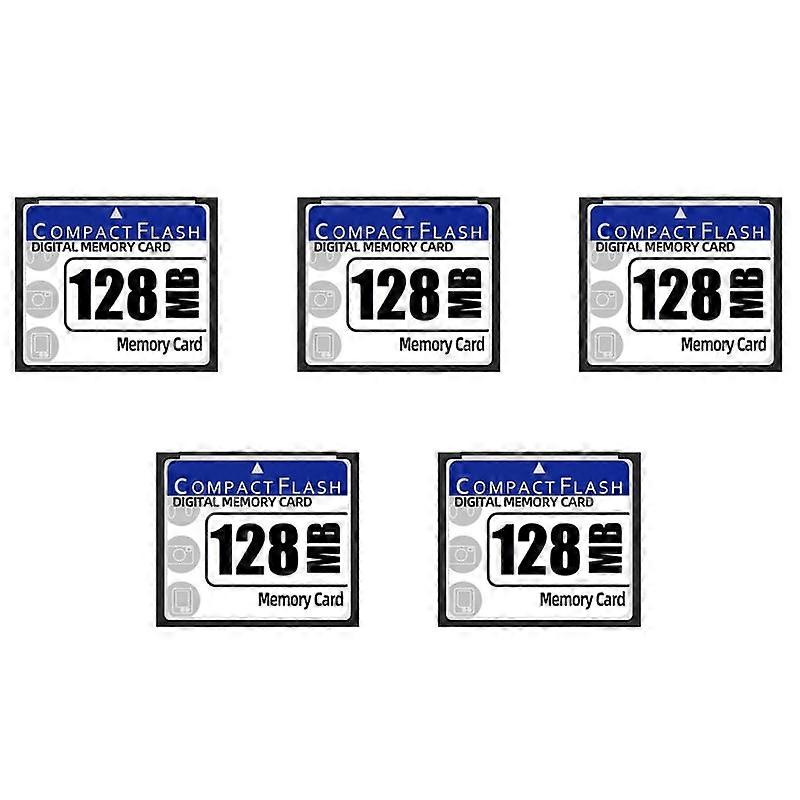 5X 128MB Compact Flash Memory Card for Camera, Advertising Machine, Industrial Computer Card