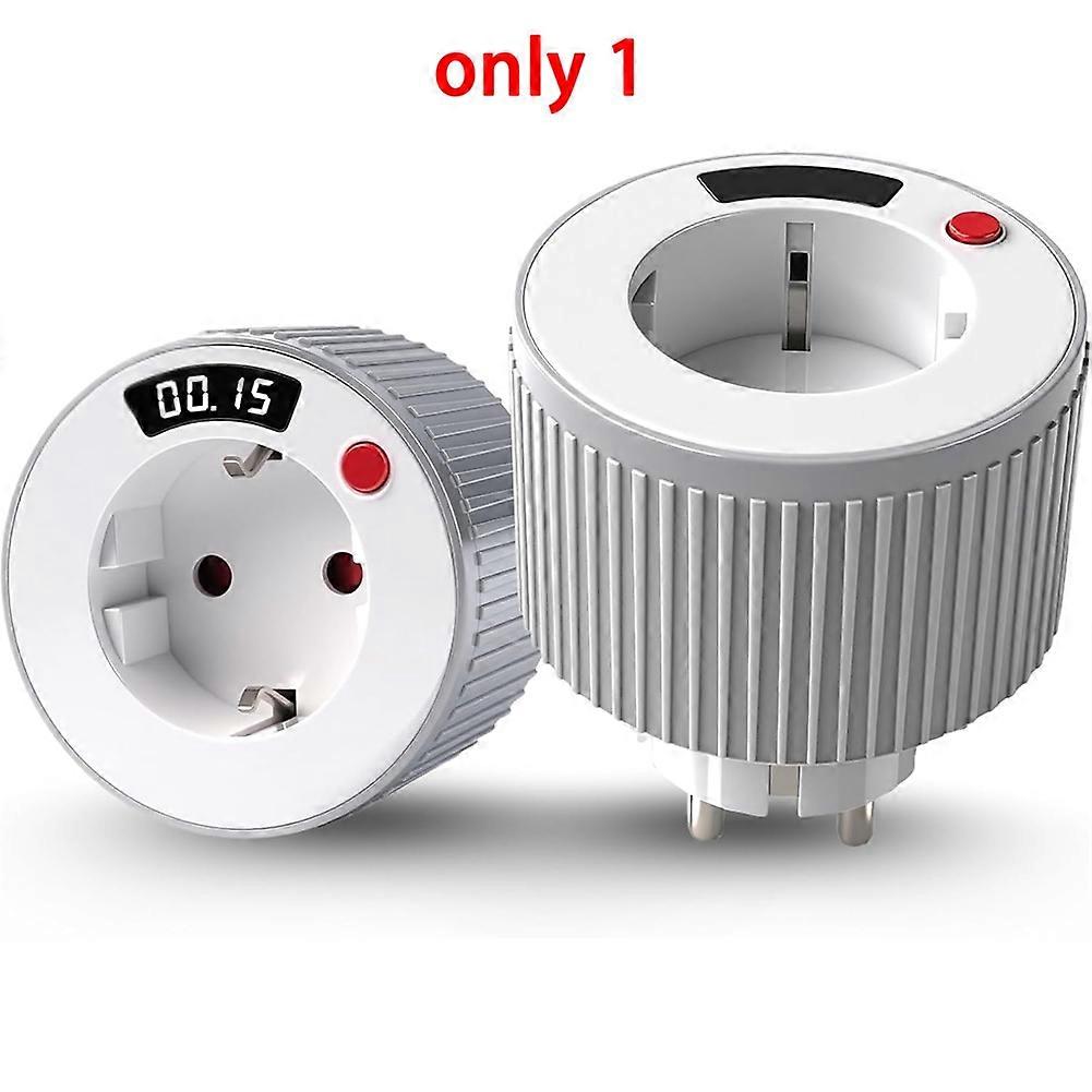 Timer Socket, Timer Digital Single Switch Rotating Countdown Timer 15 Minutes to 24 Hours with LED Digital EU Plug