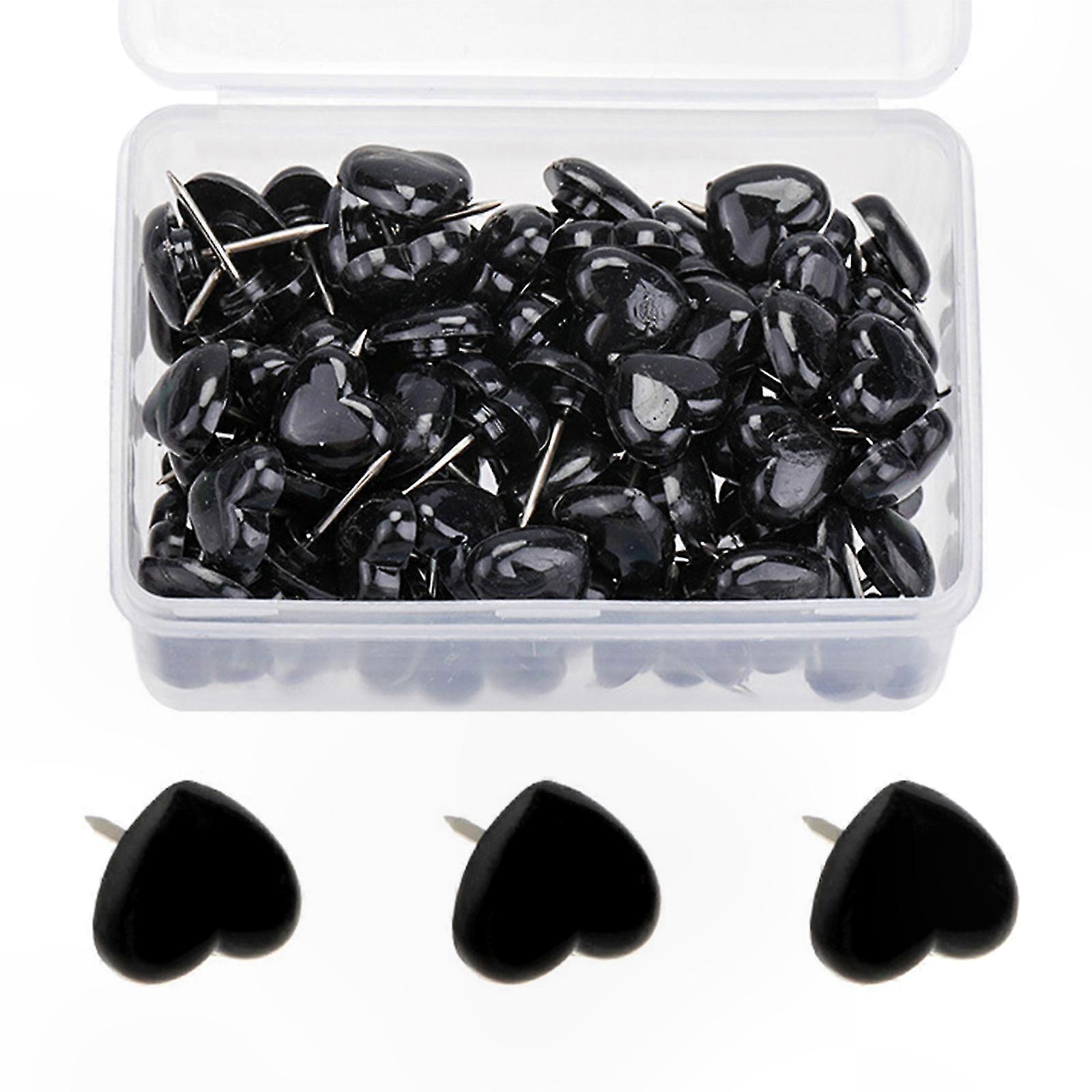 Heart Push Pins for Cork Board, 50/100/150 Pcs Map Pins with Case, Office Thumb Tacks, Drawing Pins for Notice Board