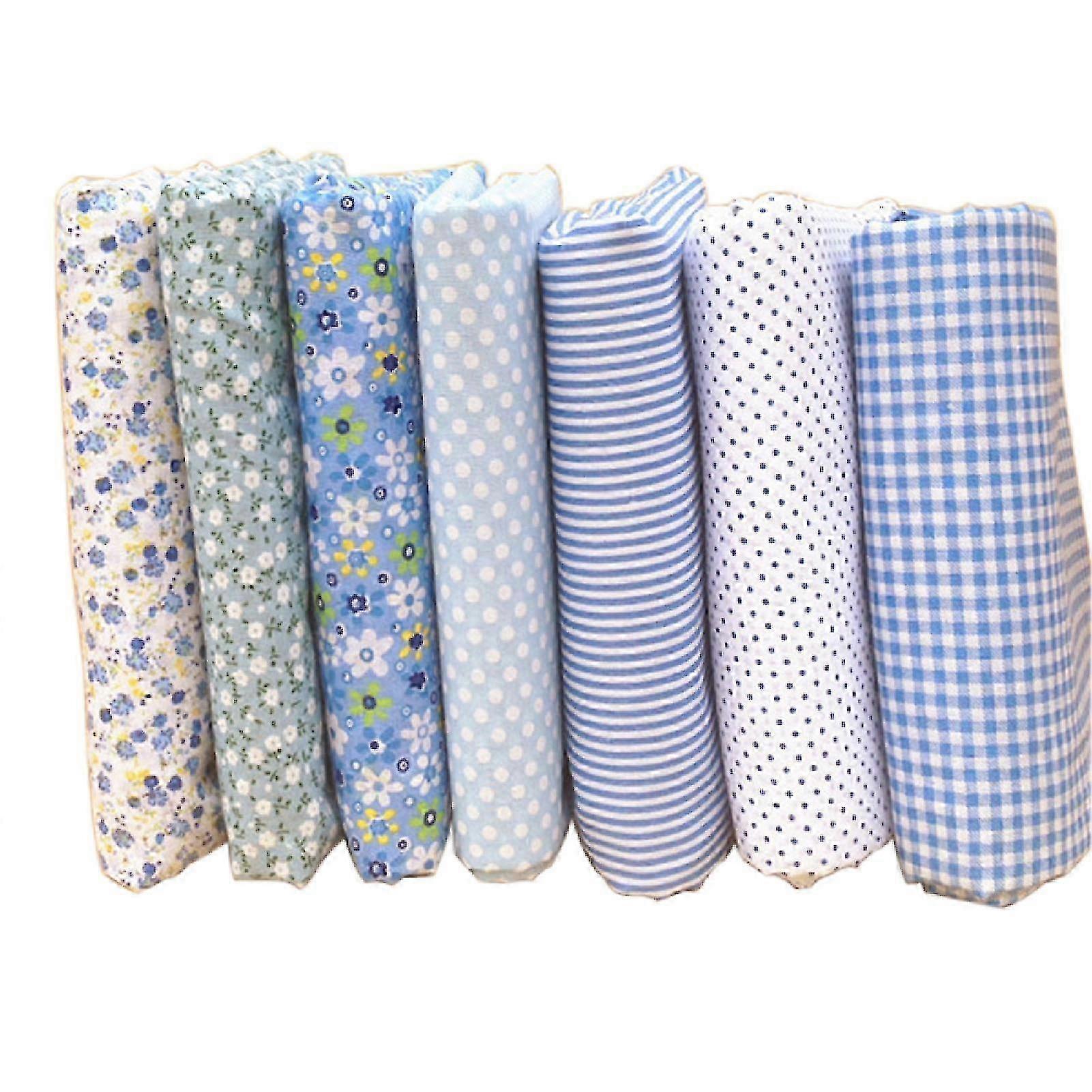 7Pcs Cotton Fabric Sewing Different Pattern Fabric Patchwork Quilting Fabric Sets for Hand-sewing