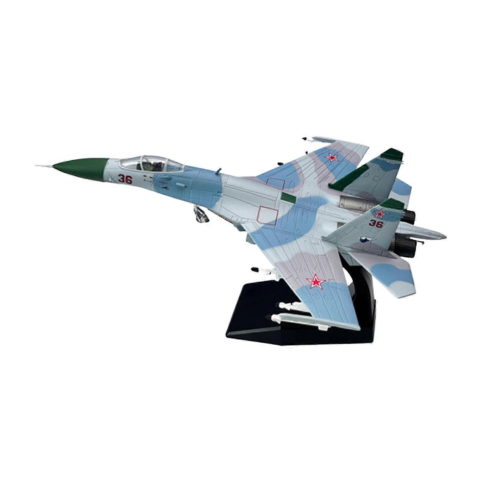 1:100 SU27 Fighter Model Simulated Airplane with Display Stand Metal Aircraft