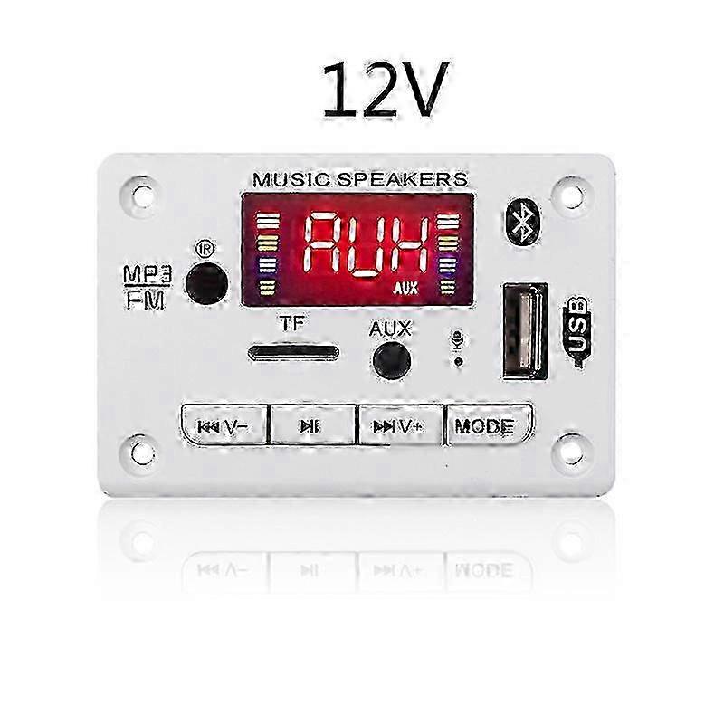 New 5v/12v Mp3 Decoder Board Bluetooth-compatible 5.0 Car Fm Radio Module Supports Fm Tf Usb Aux Recorder