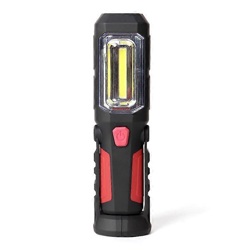 LED Rechargeable Torch Inspection Lamp COB Light with Magnet and 360 Degrees Rotatable Hook for Loft Garage Car1PCblack