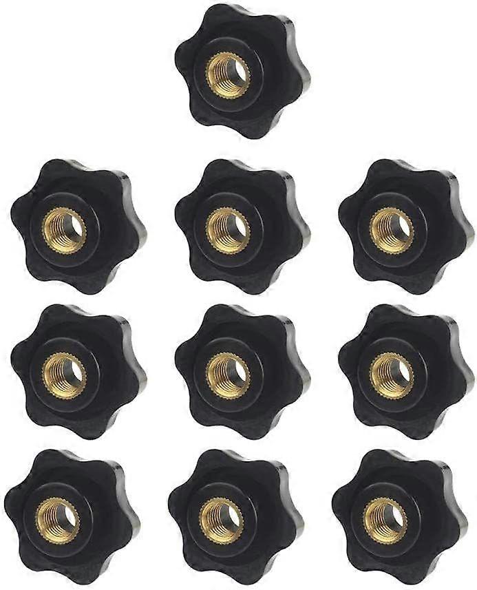 M6 Black Plastic Star Shape Head Female Thread Clamping Knob m6 Knob Grip Handle for Machine ToolBlack10 Pcs 