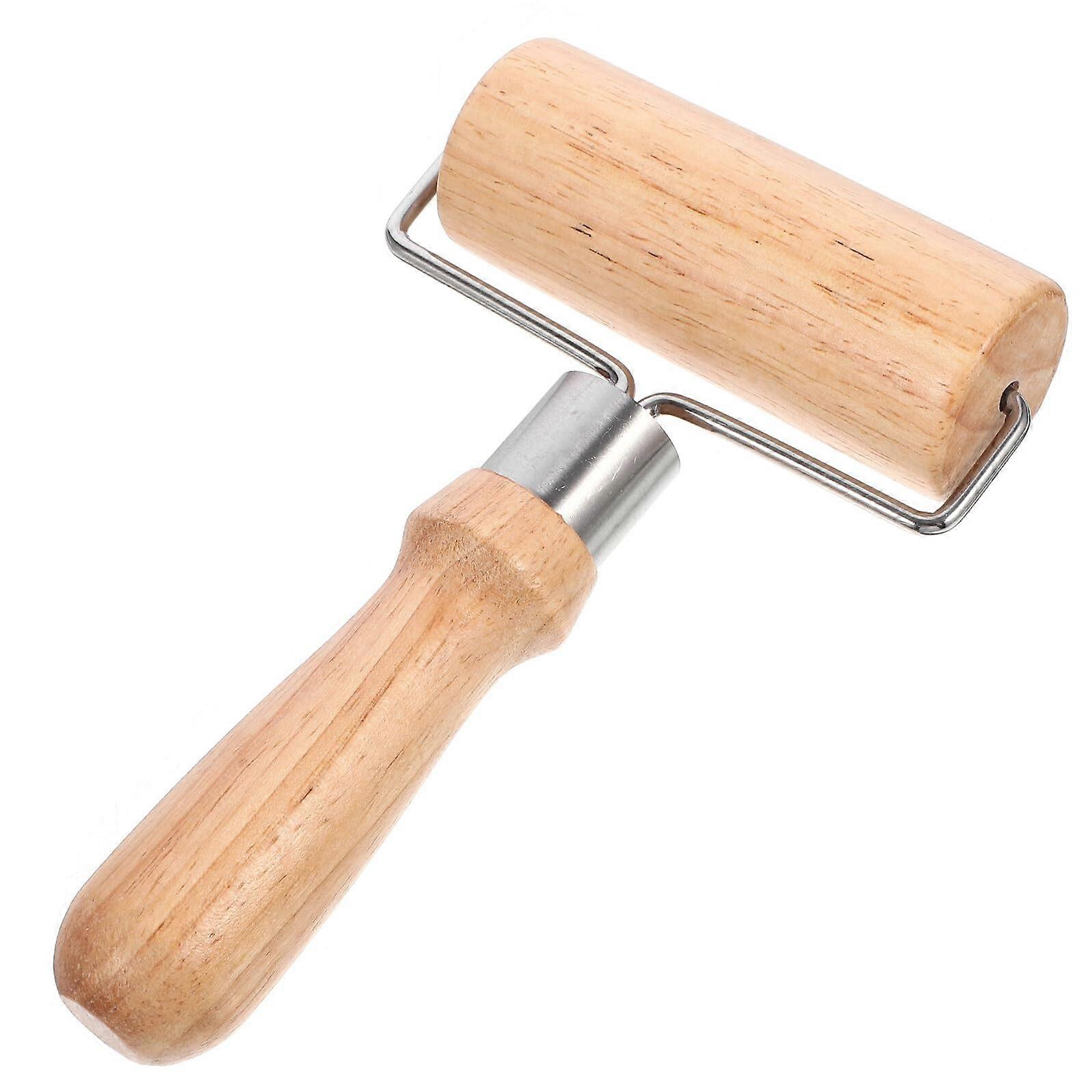 Wooden Dough Roller with Ergonomic Handle for Pizza Pastry Cookies and Home Baking Use