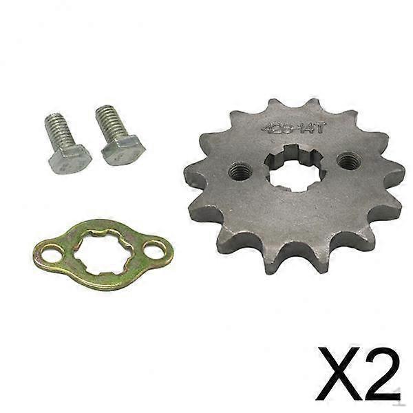 2x 14T 428 Chain/Pitch Front Sprocket Cog for 50/70/90/110/125/150CC ATV