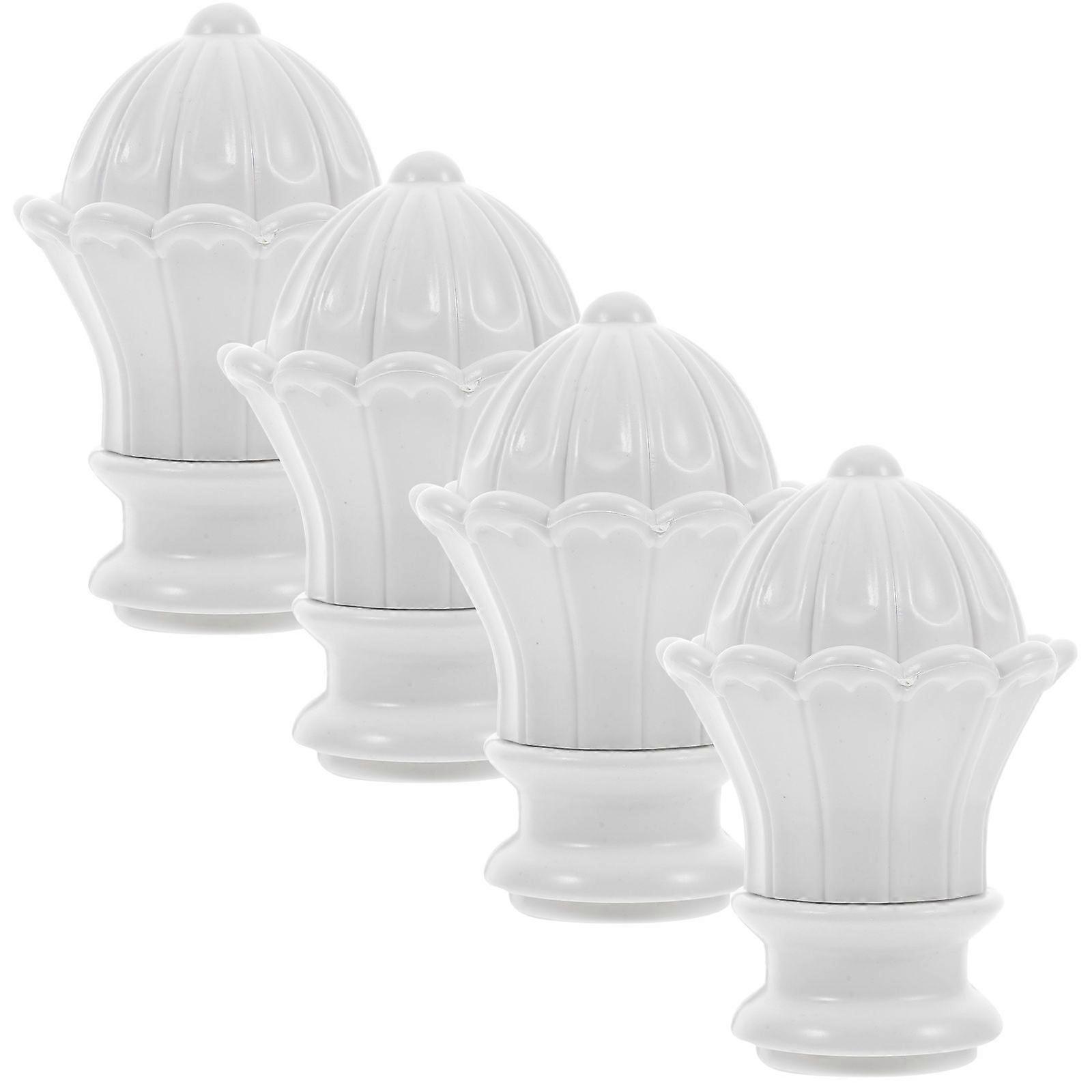 4 قطع تيجان بلاستيكية لقضبان الستائر بسيطة قضيب ستارة النافذة ينتهي الديكور المنزل ستارة قضيب كاب تيجان مناسبة لقضبان الستائر 26-28 مم