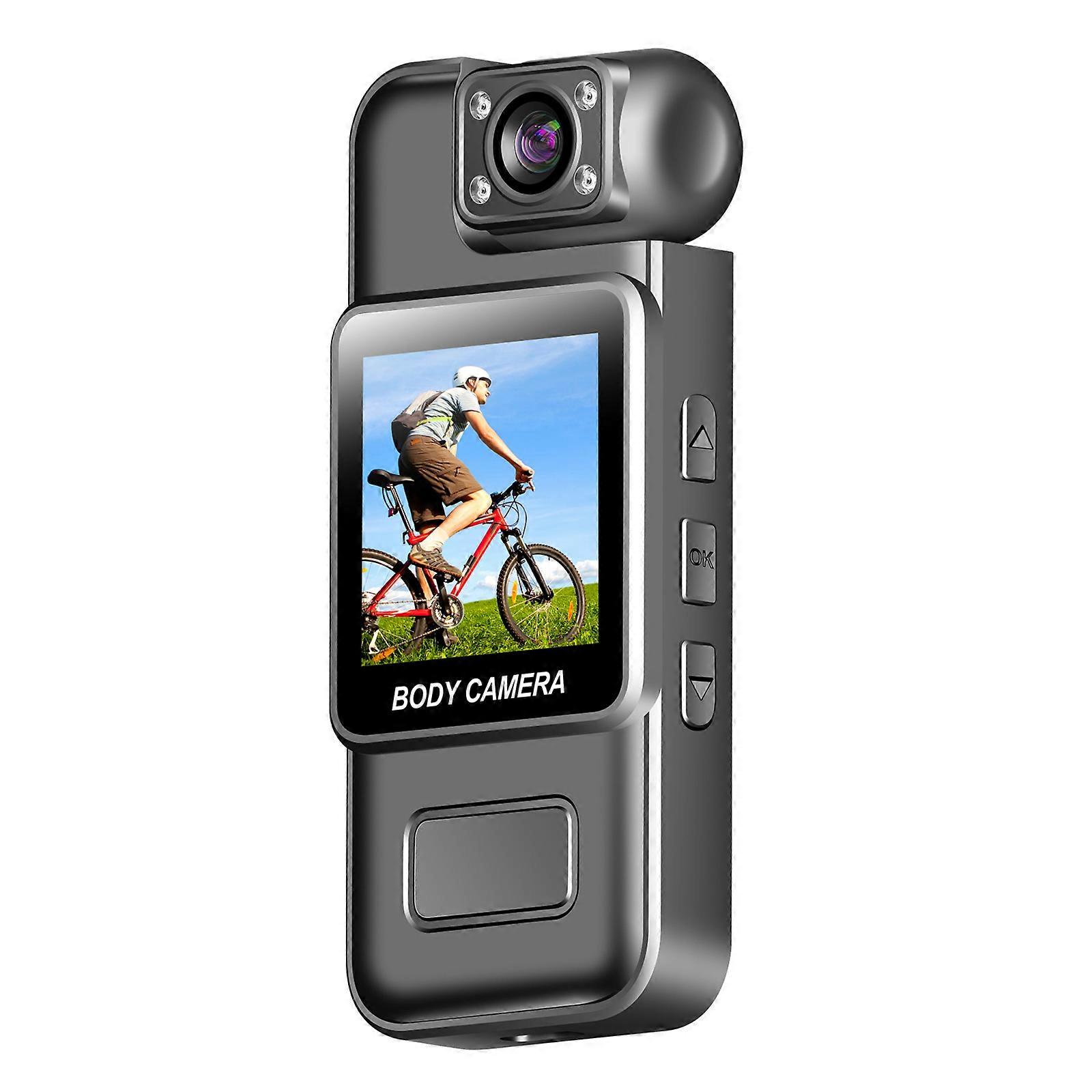 High Definition Wearable Camcorder Body Camera with 180° Rotation Lens Night Pictures Taking for Daily Use Multicolor