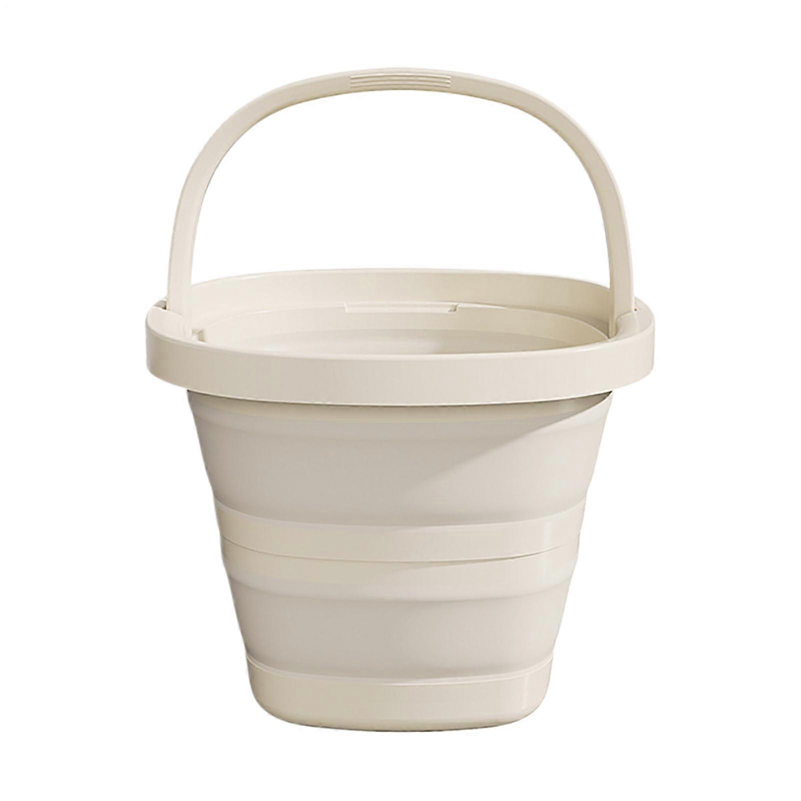 Folding Bucket With Handle 10L - Portable Spill Proof Water Container for Fishing, Camping, Gardening, and Laundry