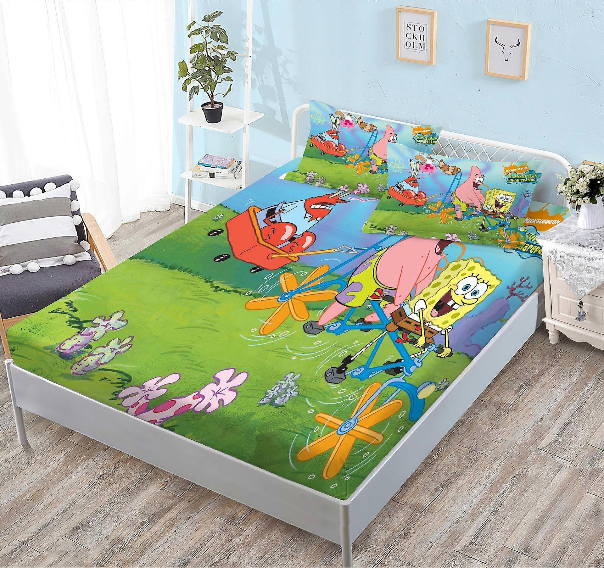 SpongeBob SquarePants digital print fitted sheet bedding set (single piece)