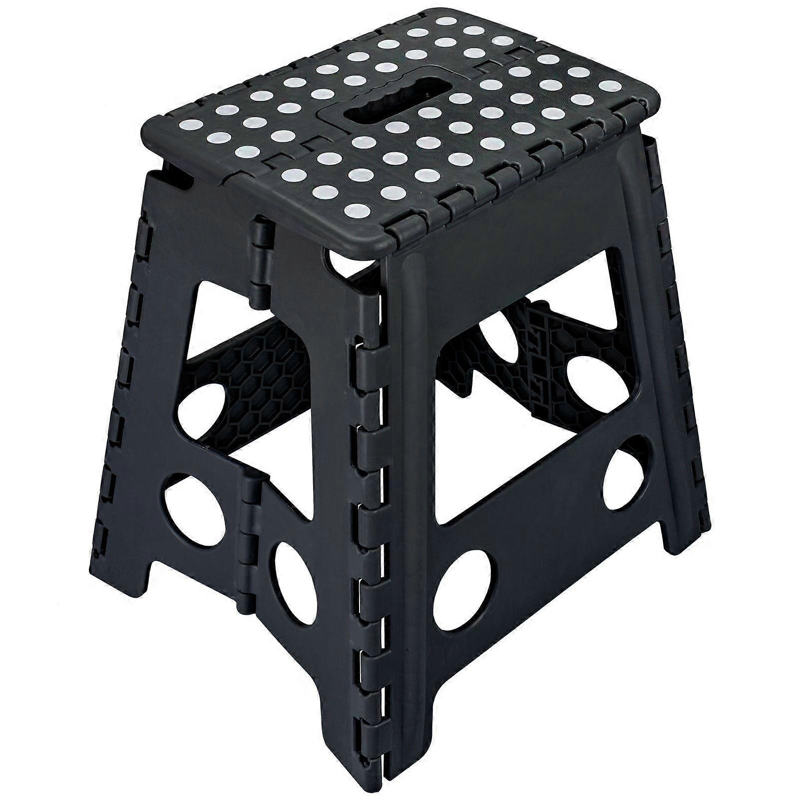 Easy Step Handy Stool - Foldable Standing and Sitting Stool in Black or White, Compact and Lightweight Design