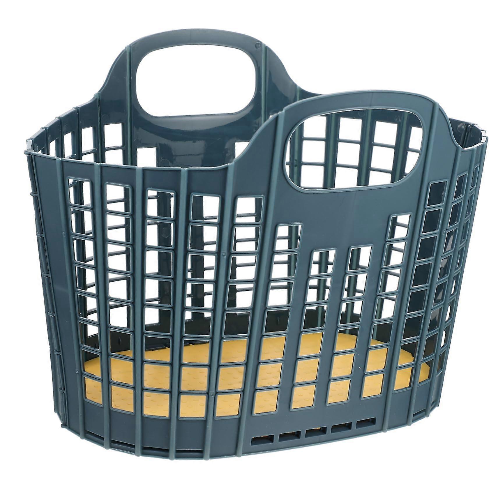 Foldable Storage Basket With Handle For Shopping And Kitchen Organization Portable Vegetable And Fruit Basket