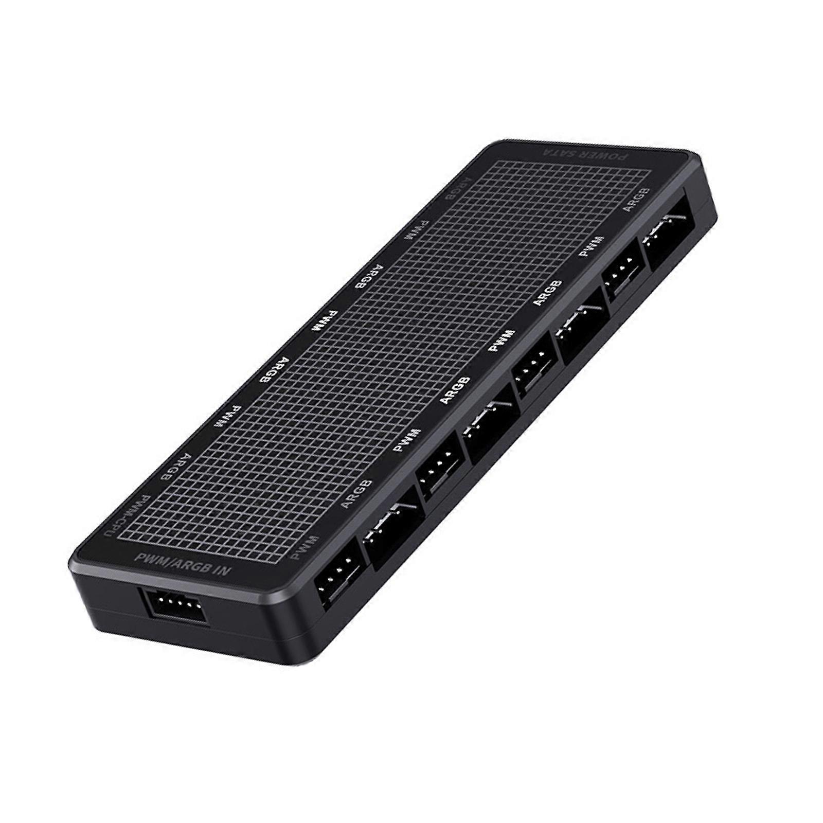 LP8P PC Fan Controller Hub Computer Fan Lighting Control 8Port ARGB+PWM Splitter with Easy Cable Management Multicolor