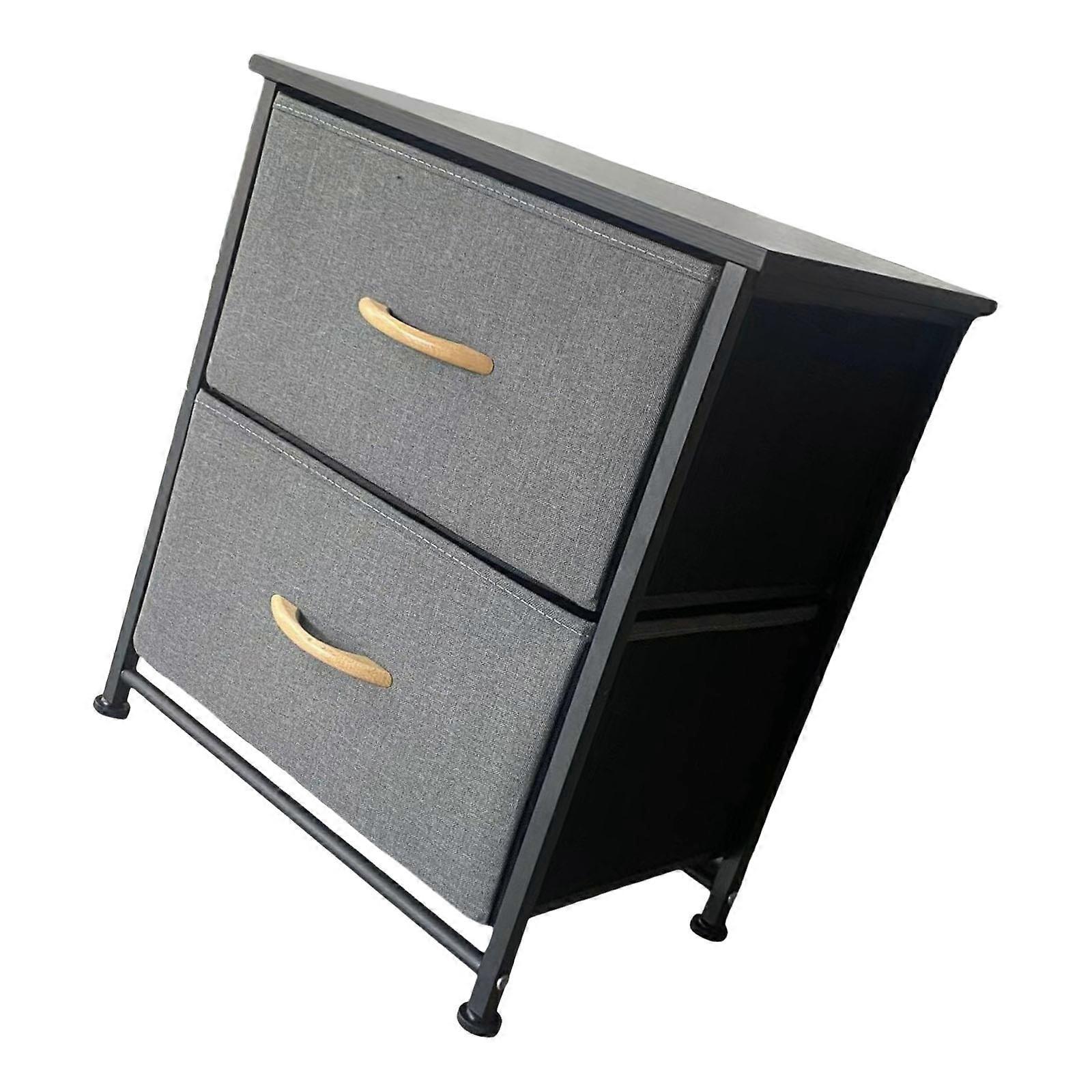 ארון מגירות בד חוסך מקום עם 2 מגירות ומסגרת מתכת מתאים לסלון, חדר שינה, סלון, חדר הלבשה, צבעים שונים