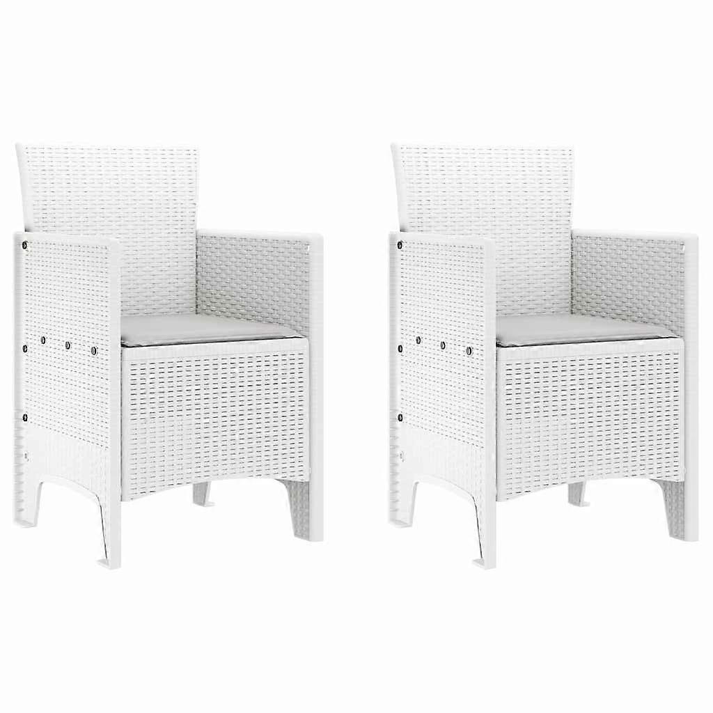 vidaXL Tuinstoel 2 st Wit Polypropyleen