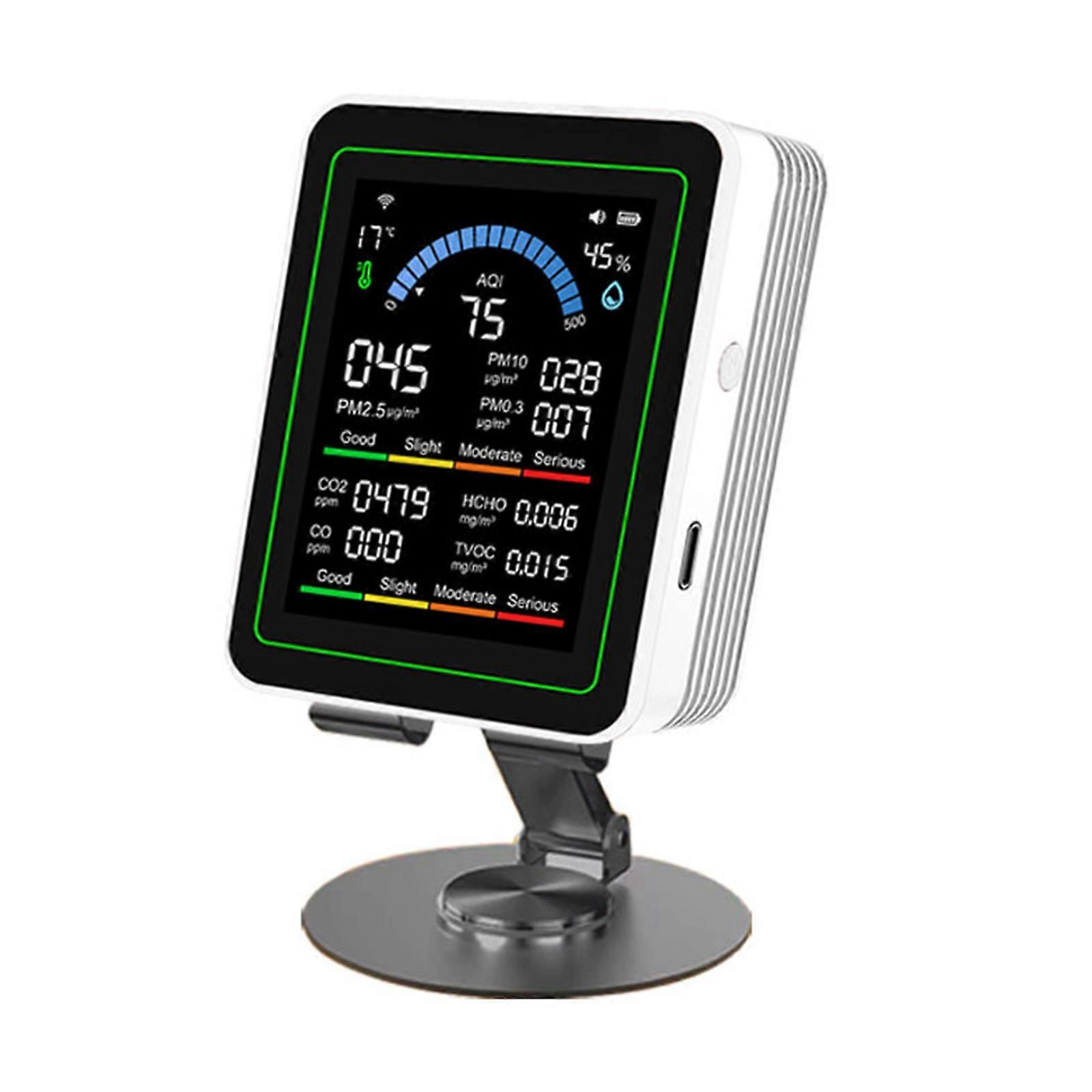 Expert Air Observe With WiFi Connection Mobile Data Following For Indoor Environmental Safety Management  White