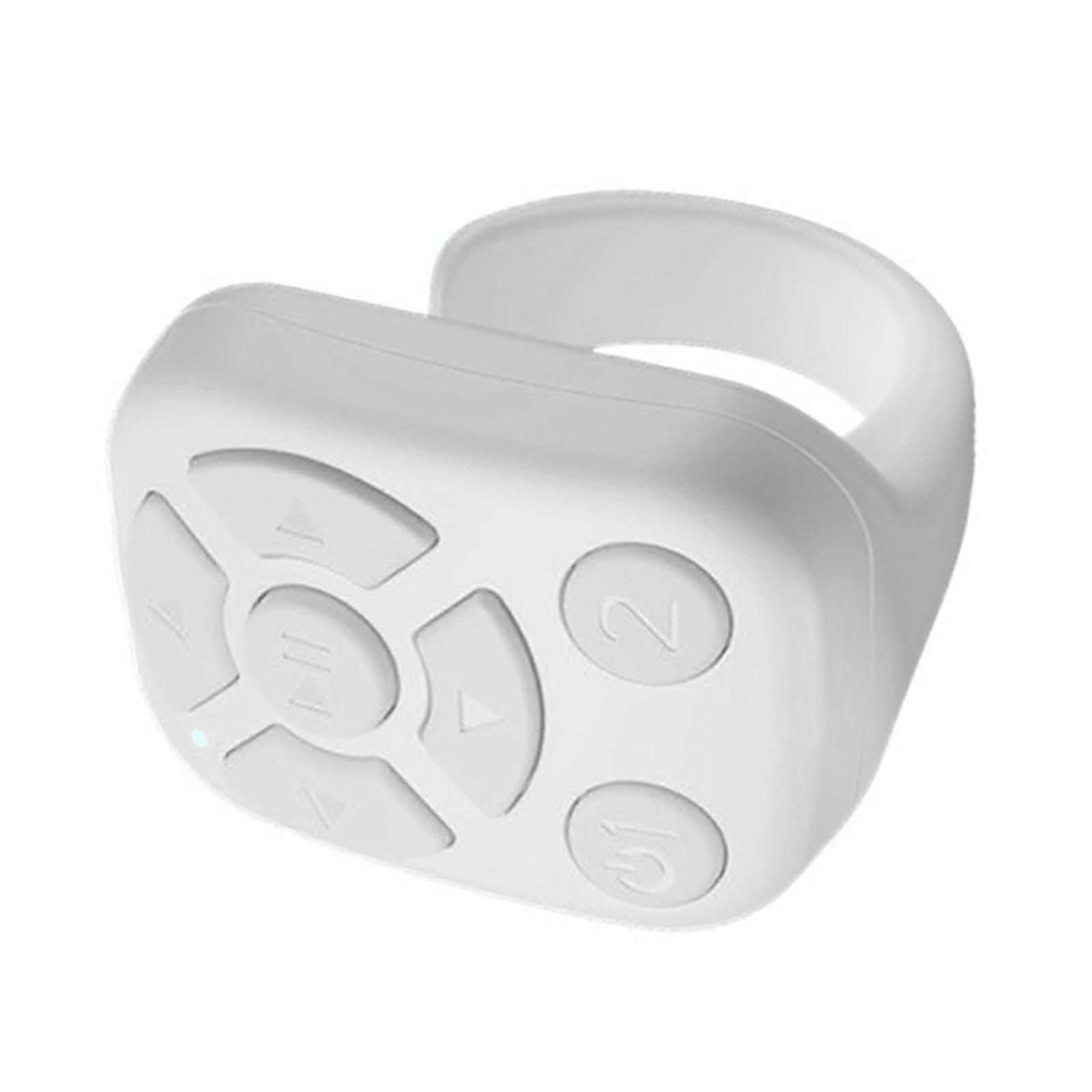 Page Turner Remote Shutter Bluetooth-compatible Remote Rings For Scrolling And Page Turning Wireless Photo Clickers  White