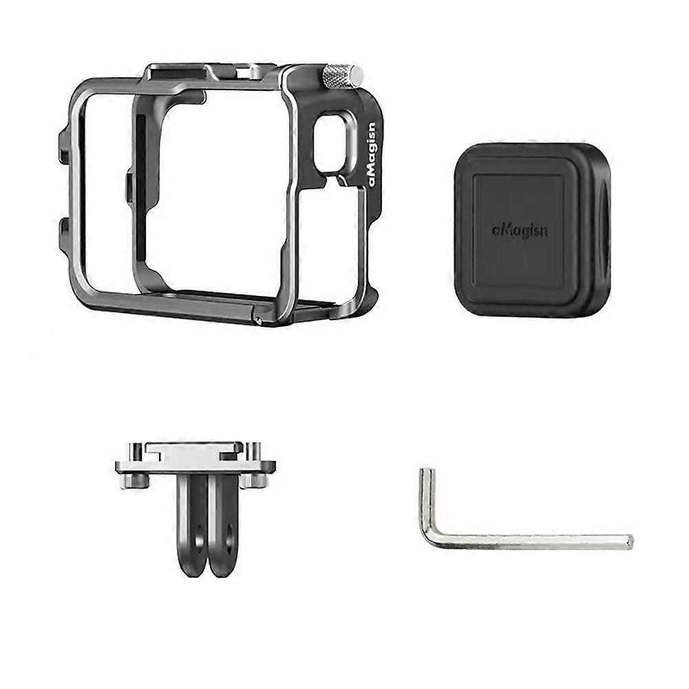 AMAGISN Frame Cage with Lens Silicone Case for Insta360 Ace Pro 2 /Ace Pro/Ace,Metal Protective Housing with Cold Shoe Mount