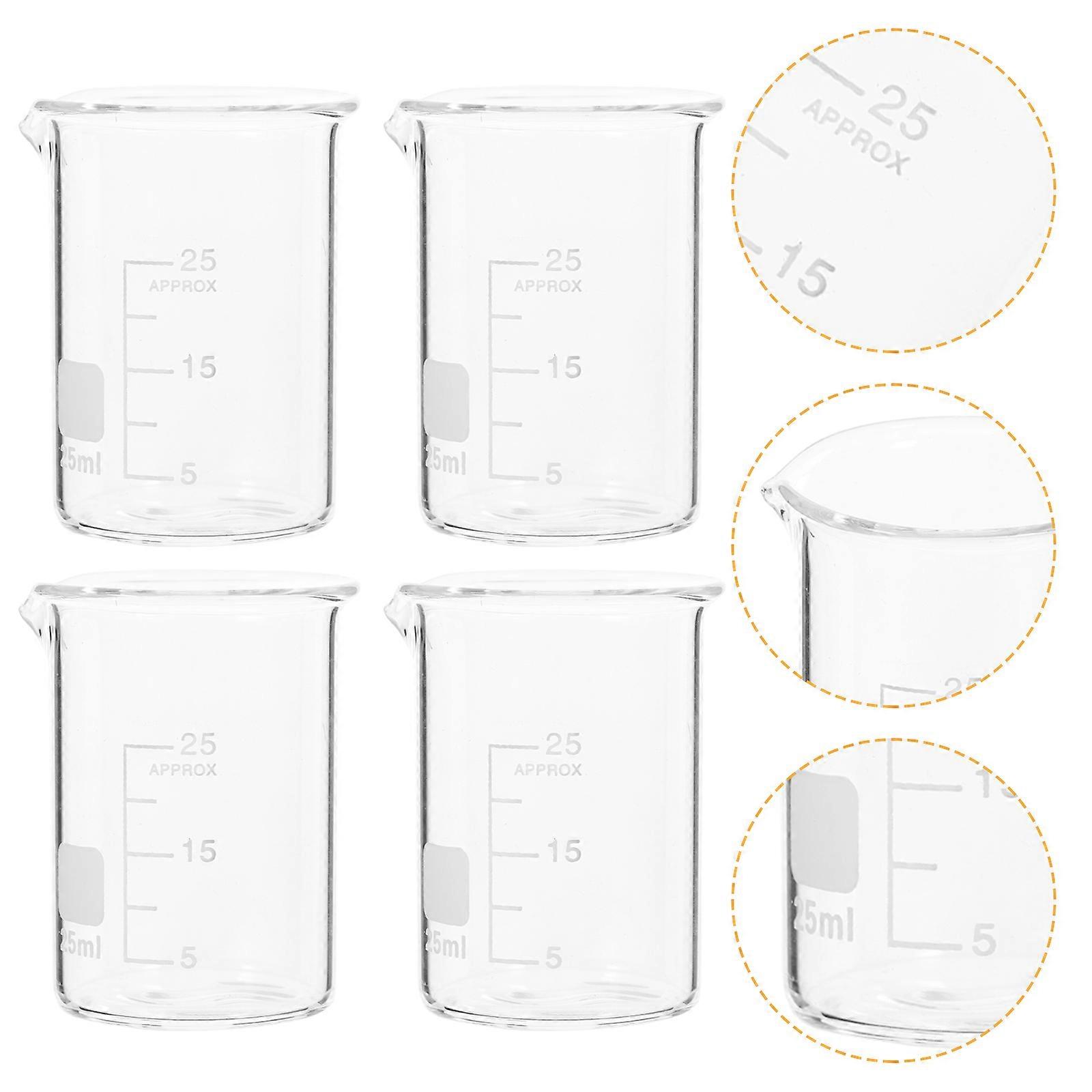 Durable Transparent Glass Measuring Beakers Set for High Temperature Use 6Pcs