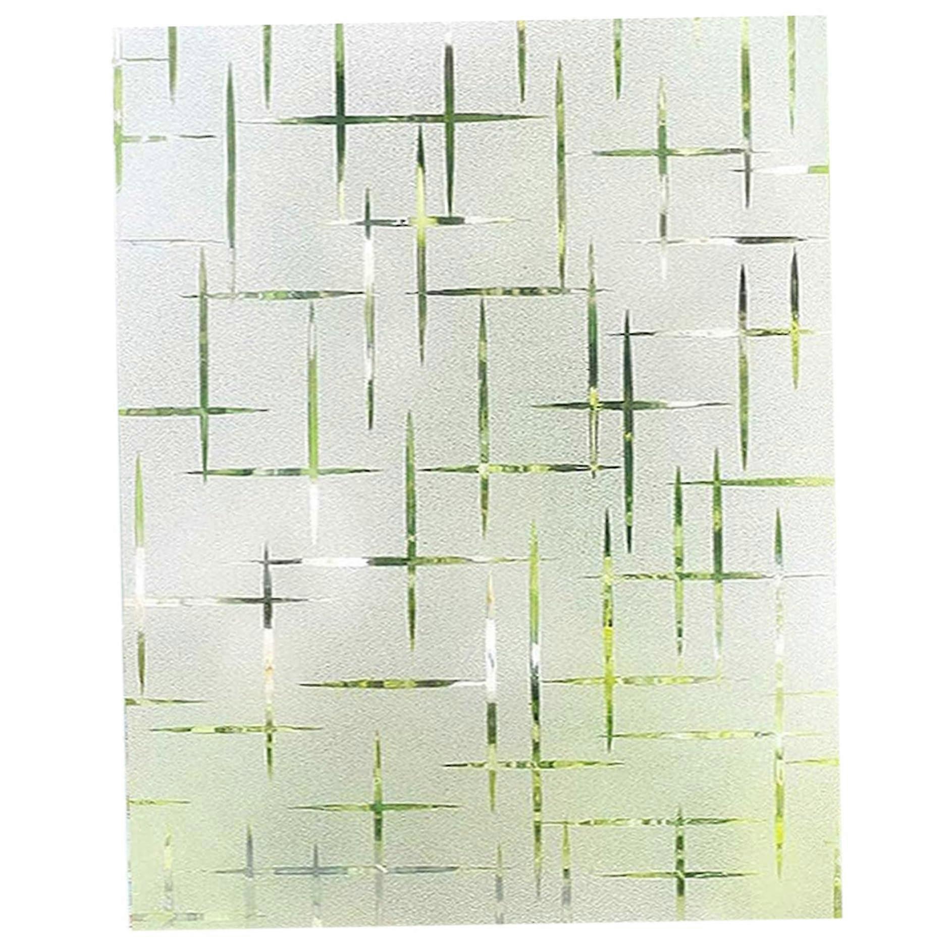 Privacy Window Film Frosted PVC Cling 79x12 Cross Pattern Reusable for Home Glass Privacy