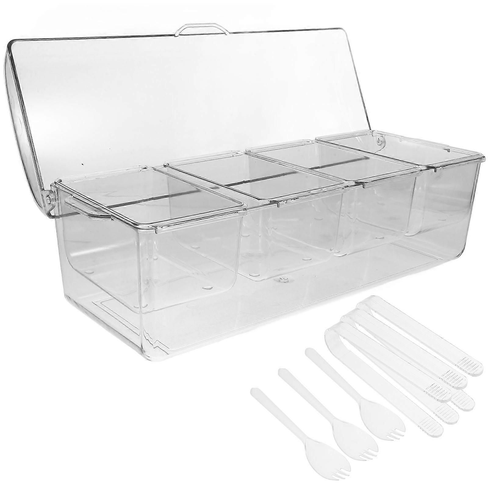 Portable Container Cases Refrigerator Storage Compartment For Family Outings Picnics And Bbqs Transparent Rectangular Outdoor Use 1Set
