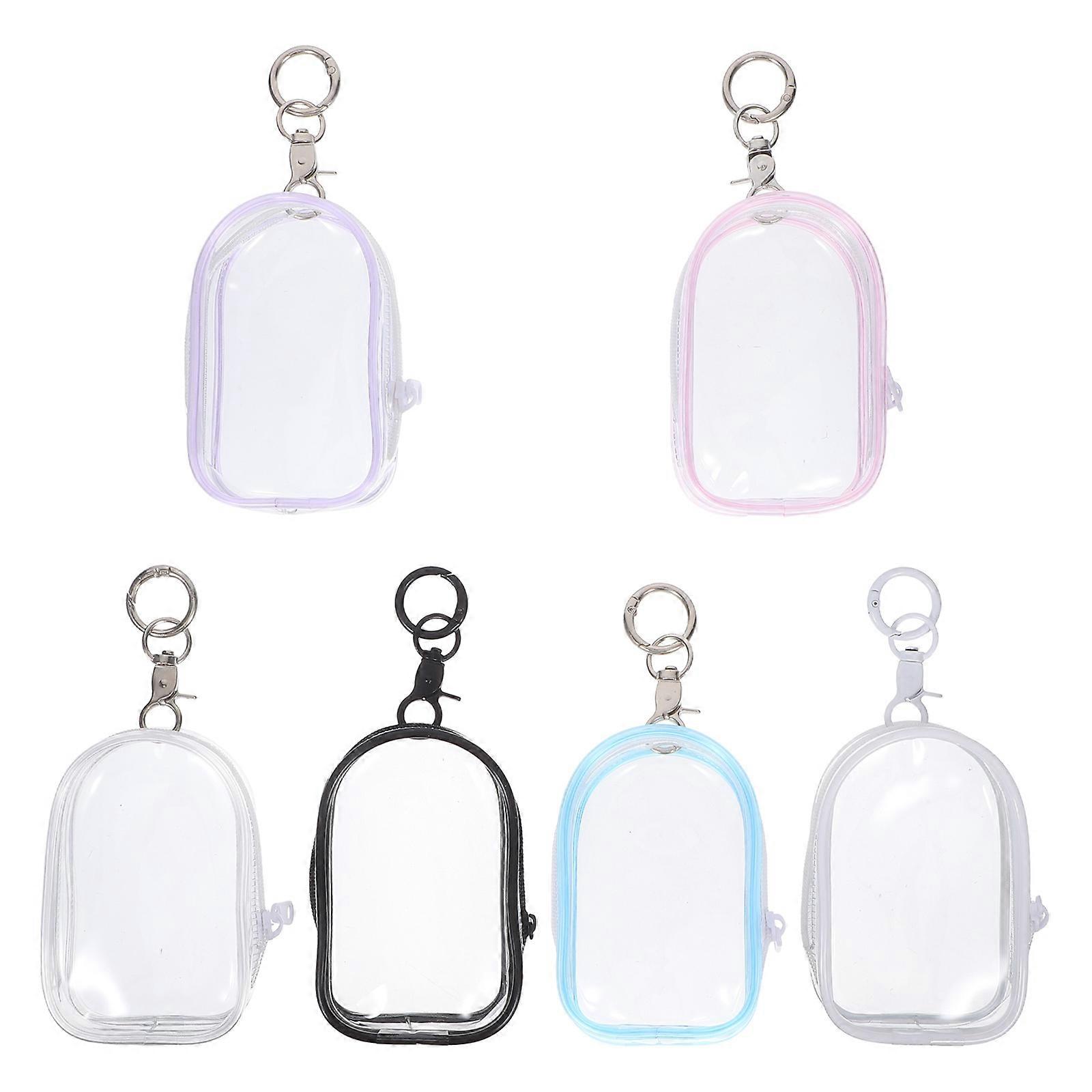 Figure Display Bag for Toys with Keychain Mini Zipper 6Pcs Clear Pouch