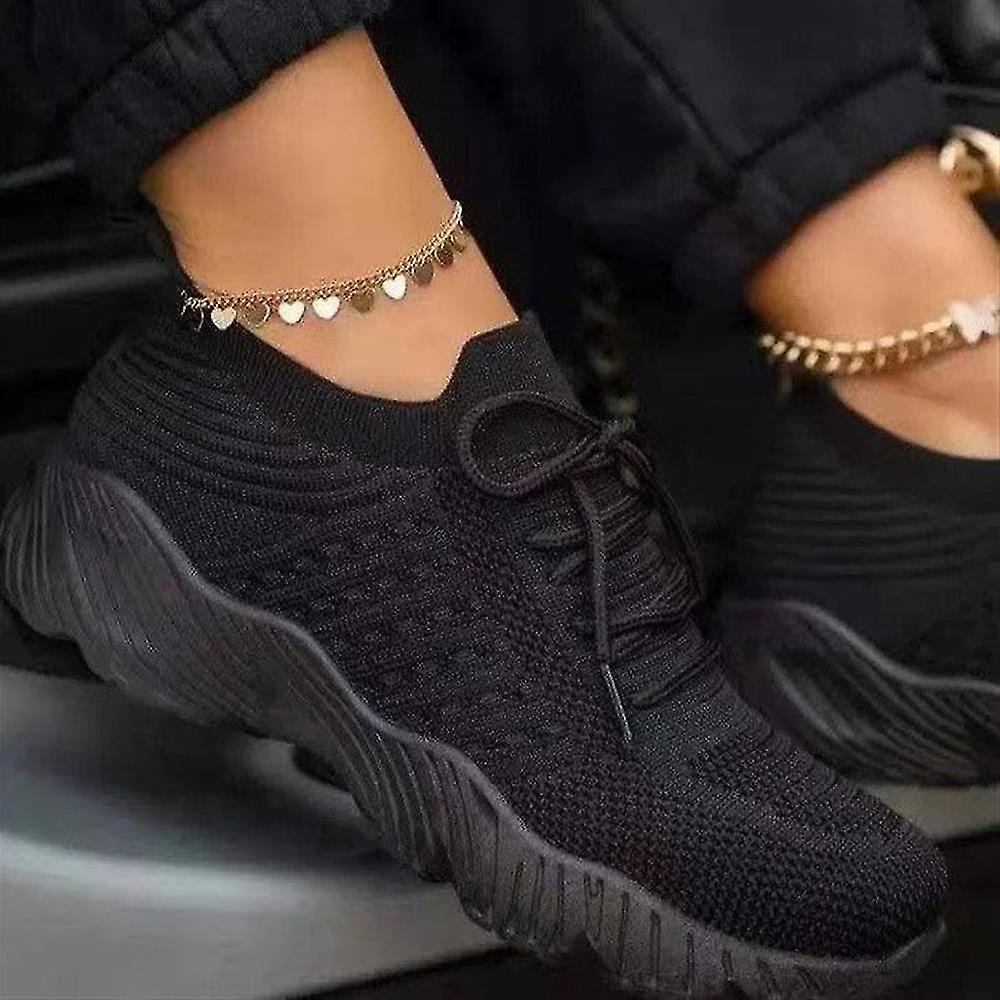 Womens Trainers Sport Loafers Sneakers Slip On Shoes-i