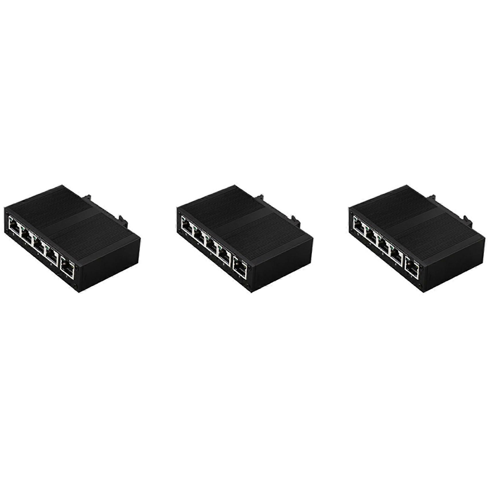 5X 5 Port 100Mbps Network Switch Ethernet Industrial Grade Switch Unmanaged Rail Type Industrial Network Splitter