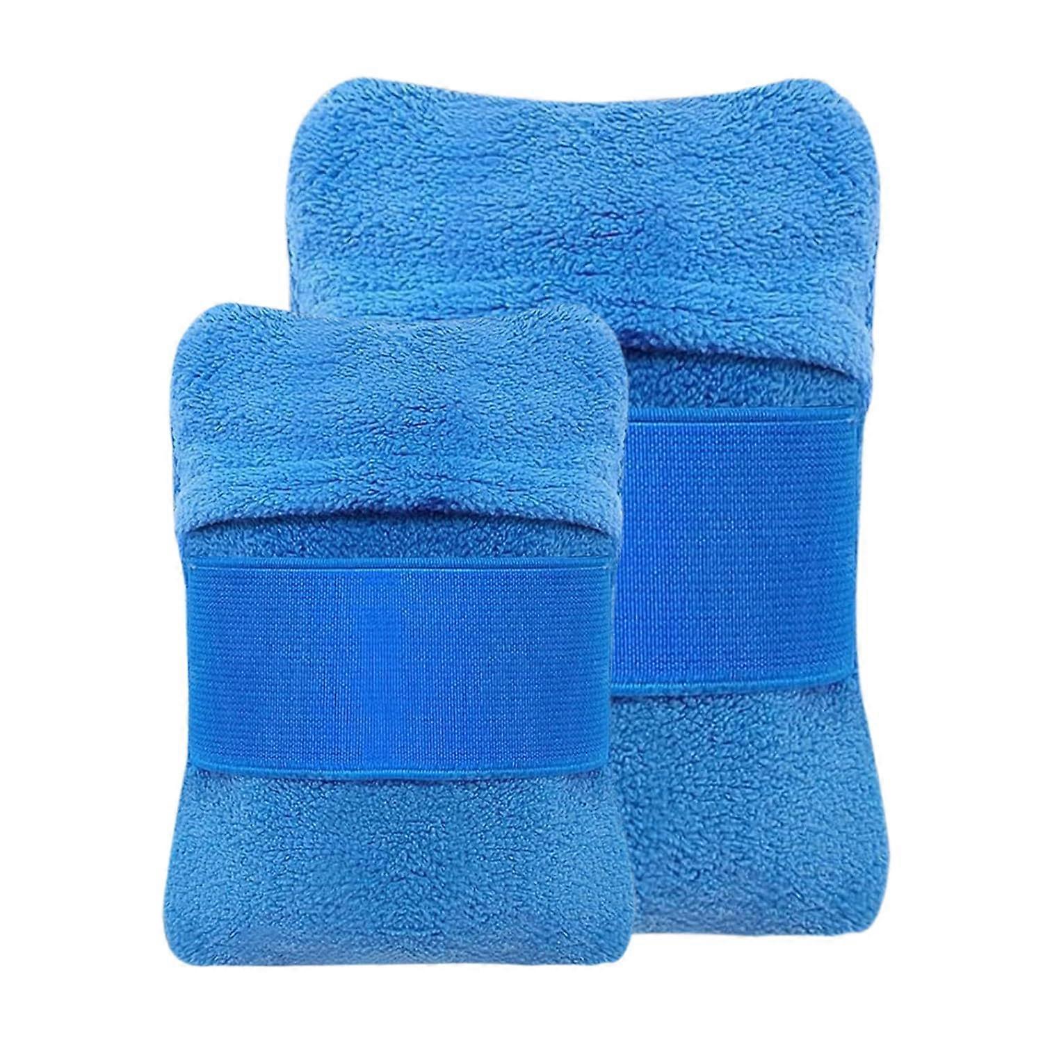 Sand Removal Towel Set 2Pack Dual Size Efficient Sand Removing with Elastic Grip for Beach Trips Blue