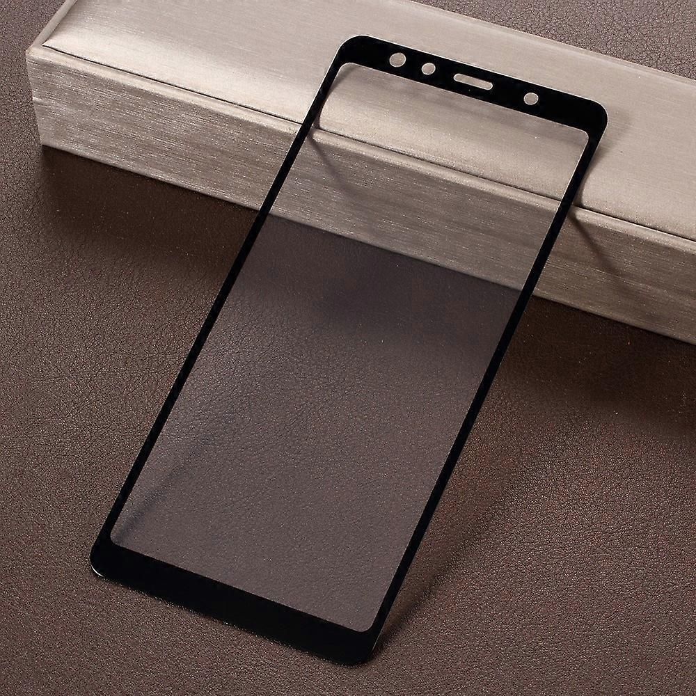 Samsung Galaxy A7 (2018) フルカバー シルク印刷、強化ガラス スクリーン シールド、防爆 (フル グルー) に対応