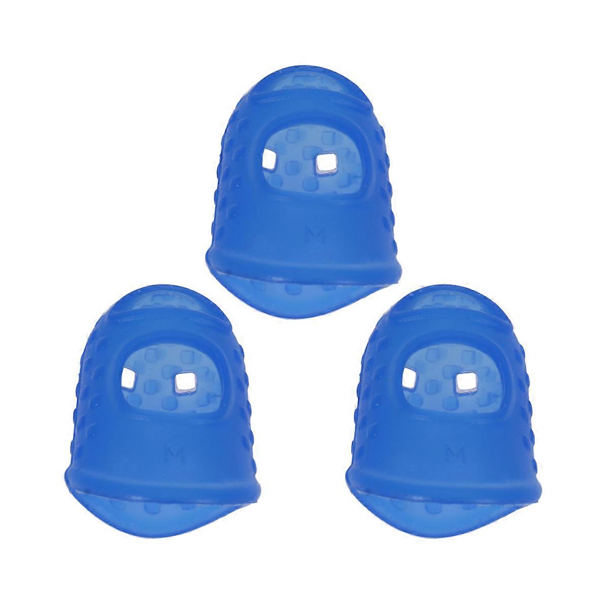 3 Pcs Finger Tips Protection Non-slip Anti-scalding Fingertip Grips Finger Tip Protector for Counting Collating and Sorting or Guitar Players (Dark Bl