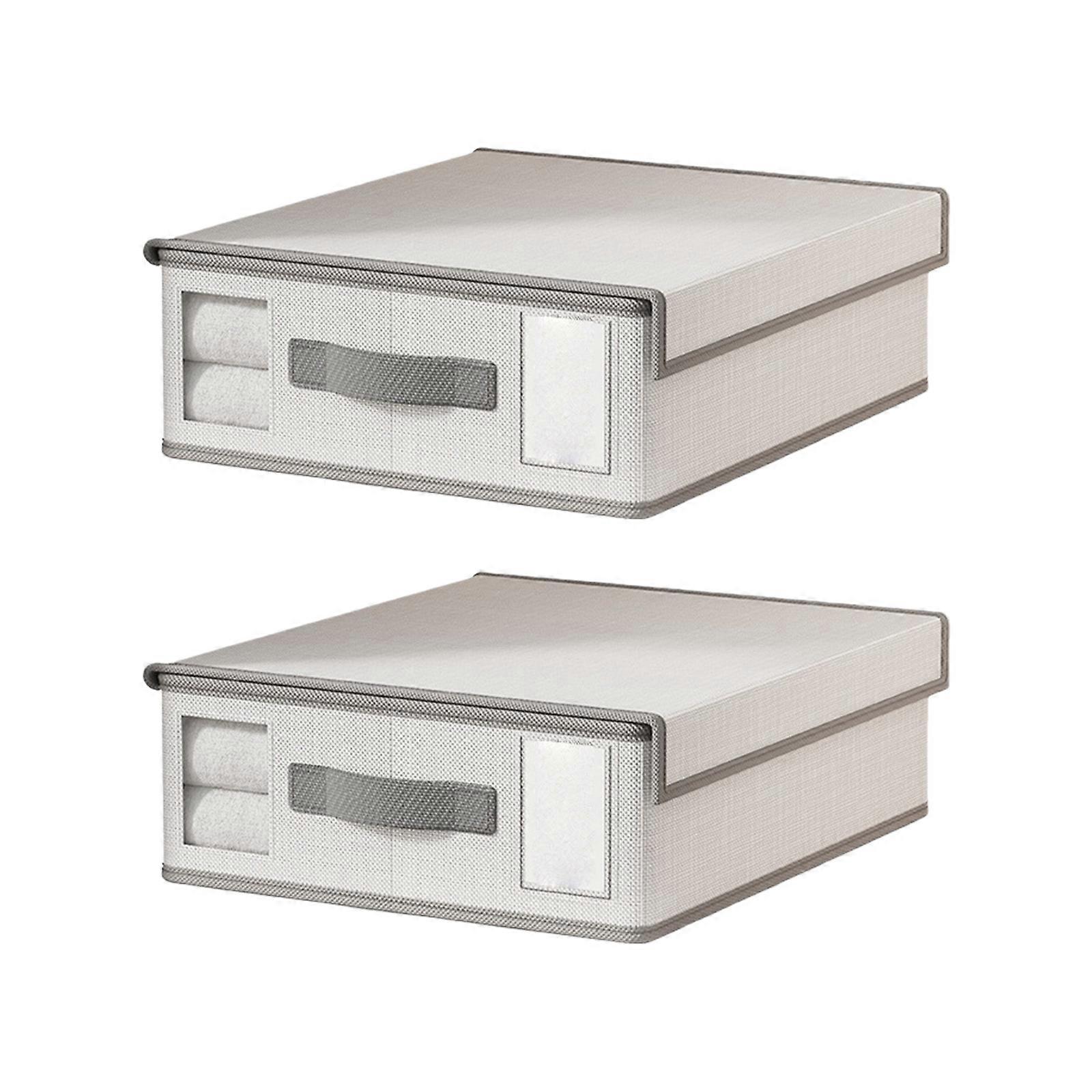 Nonwoven Fabric Bedding Organiser With Dustproof Cover And Clear View Window Spacious Interior Bed Sheet Storage Box Multicolor