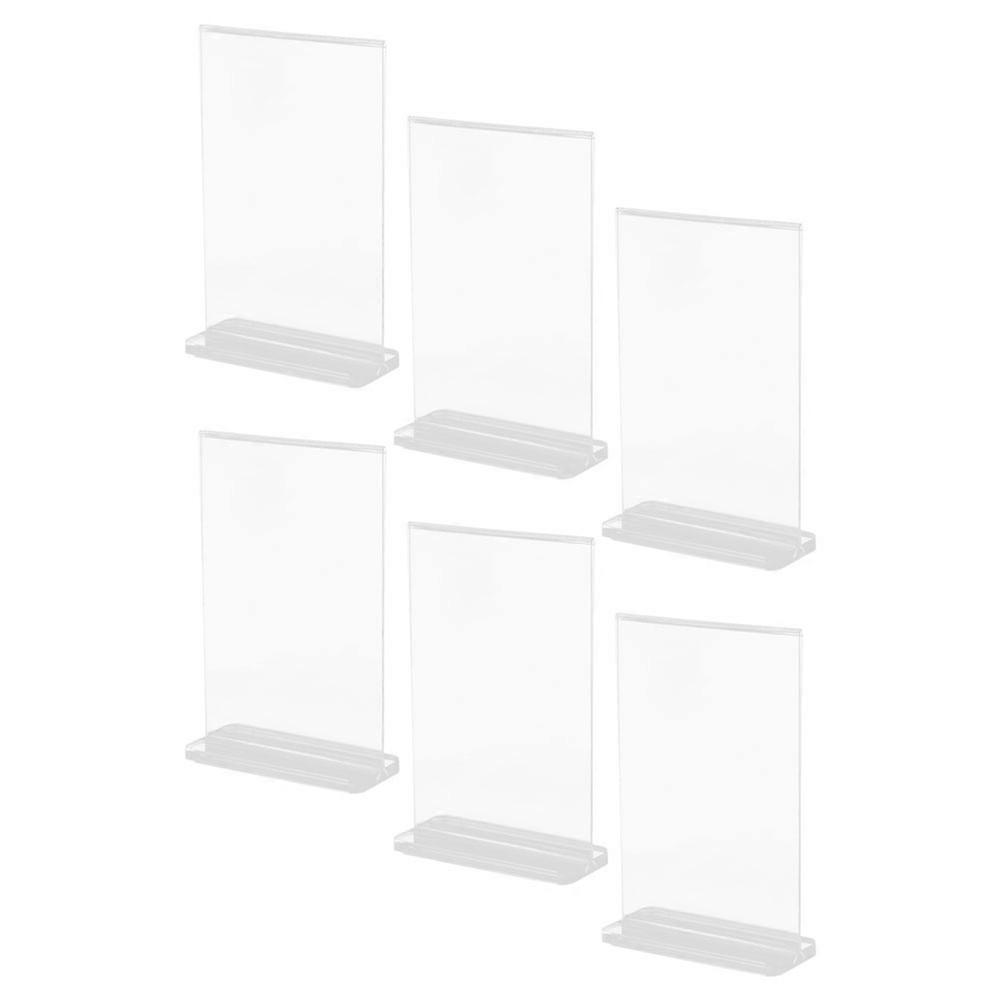 Acrylic Sign Holder Menu Display Stand for Display 6Pcs Clear Brochure Holders