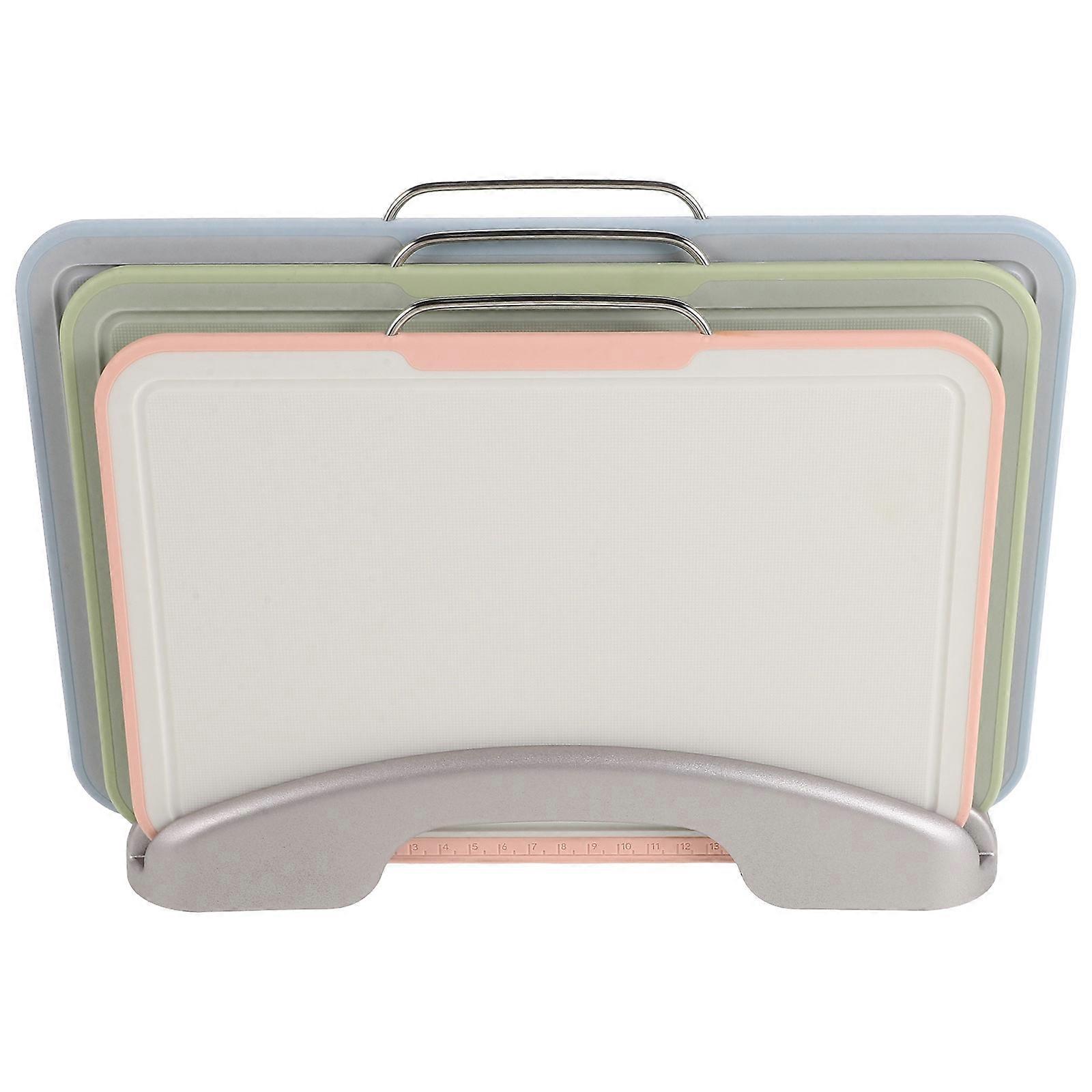 Multi Color Cutting Board Set with Holder Stand for Kitchen Use