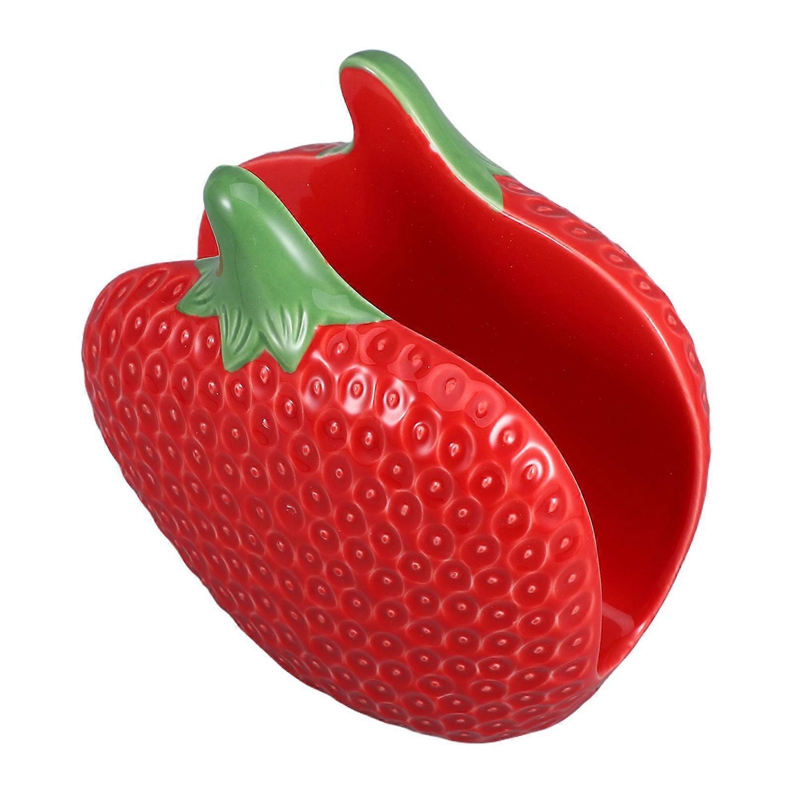 Ceramic Red Napkin Holder for Kitchen Paper Towel Storage Needs