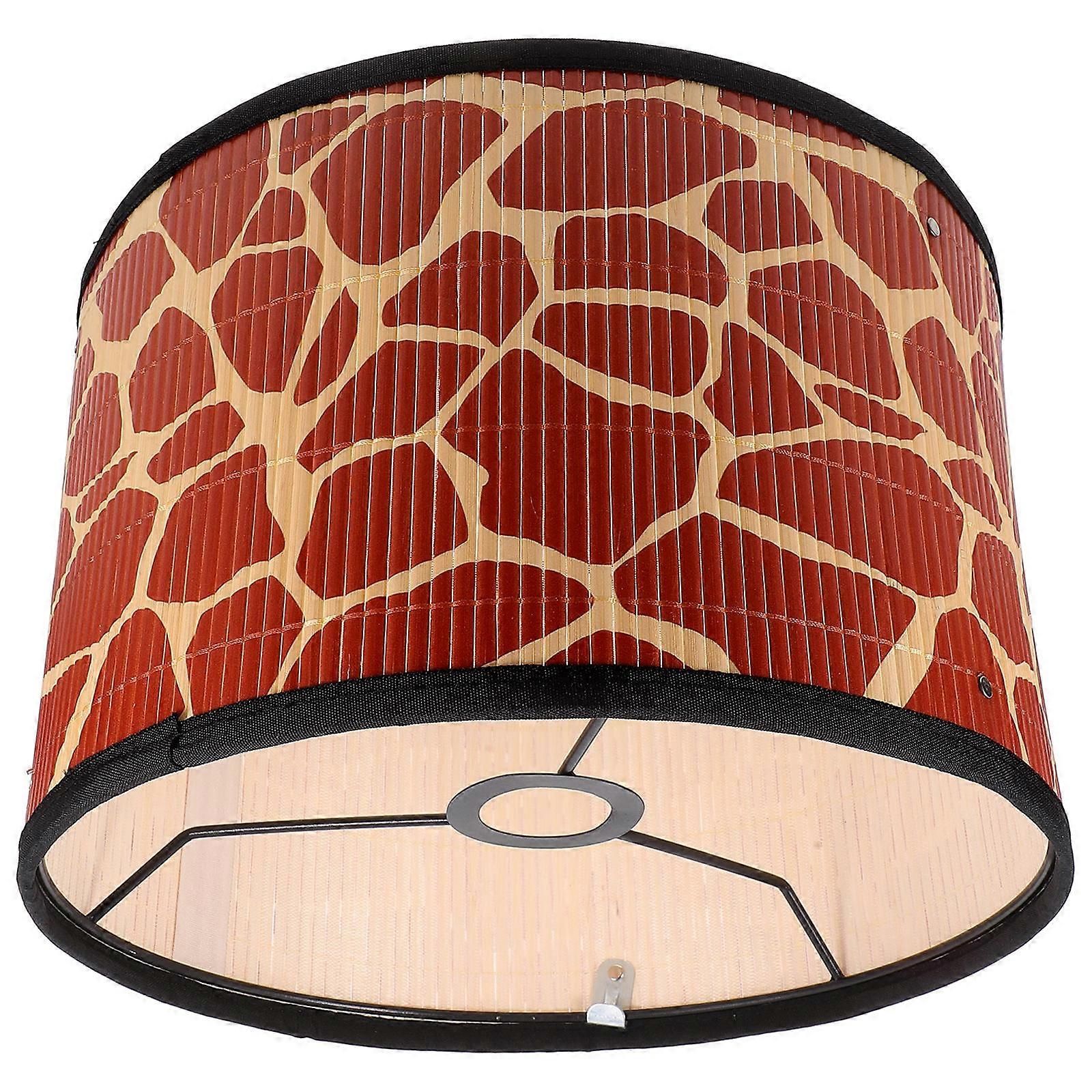 Table Lamp Shade Bamboo Replacement with Metal Frame for Home Use