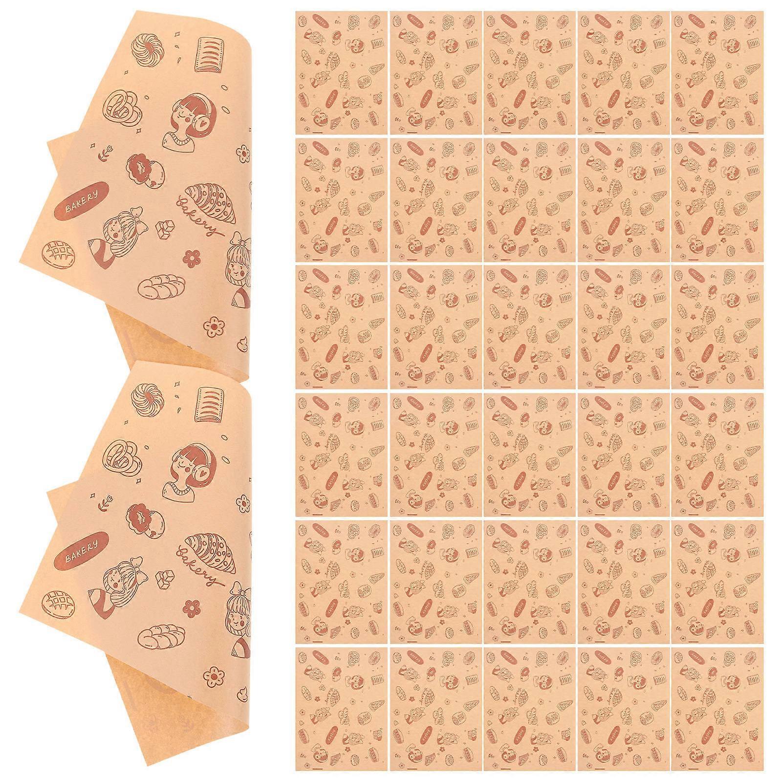 Baking Wrapping Paper Sheets for Bakers Multi Paper Material Non-Stick 50Pcs