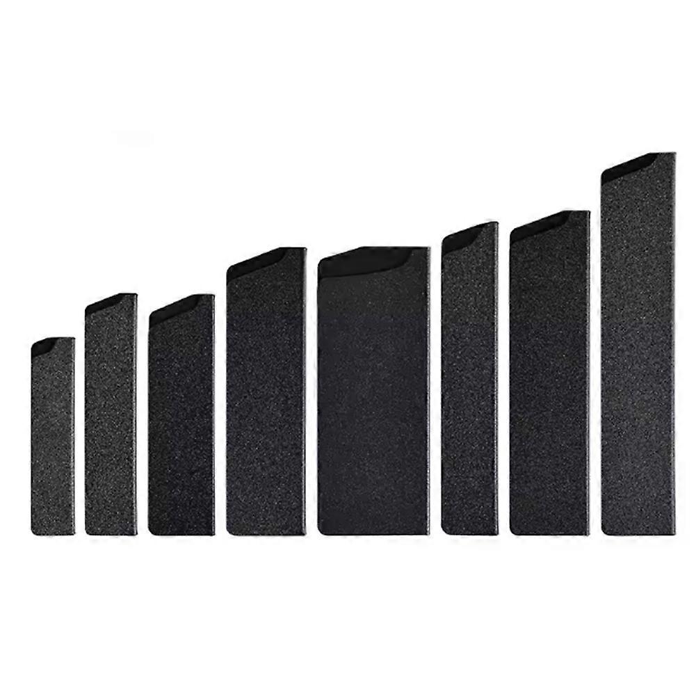 8-Piece Knife Edge Guard Set Black Universal ABS Plastic Sheath Non-Toxic Felt Lining Chef Kitchen Tools