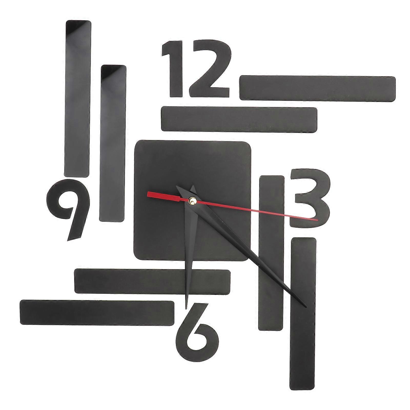 Hanging Acrylic Clock for Home Decorative Clock 2Pcs Black Mirror