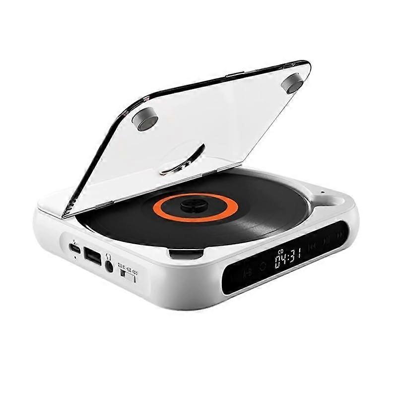 Portable CD Player Bluetooth 5.1 Home Desktop CD Player HiFi Sound Wireless/Wired Playback Rechargeable Battery White