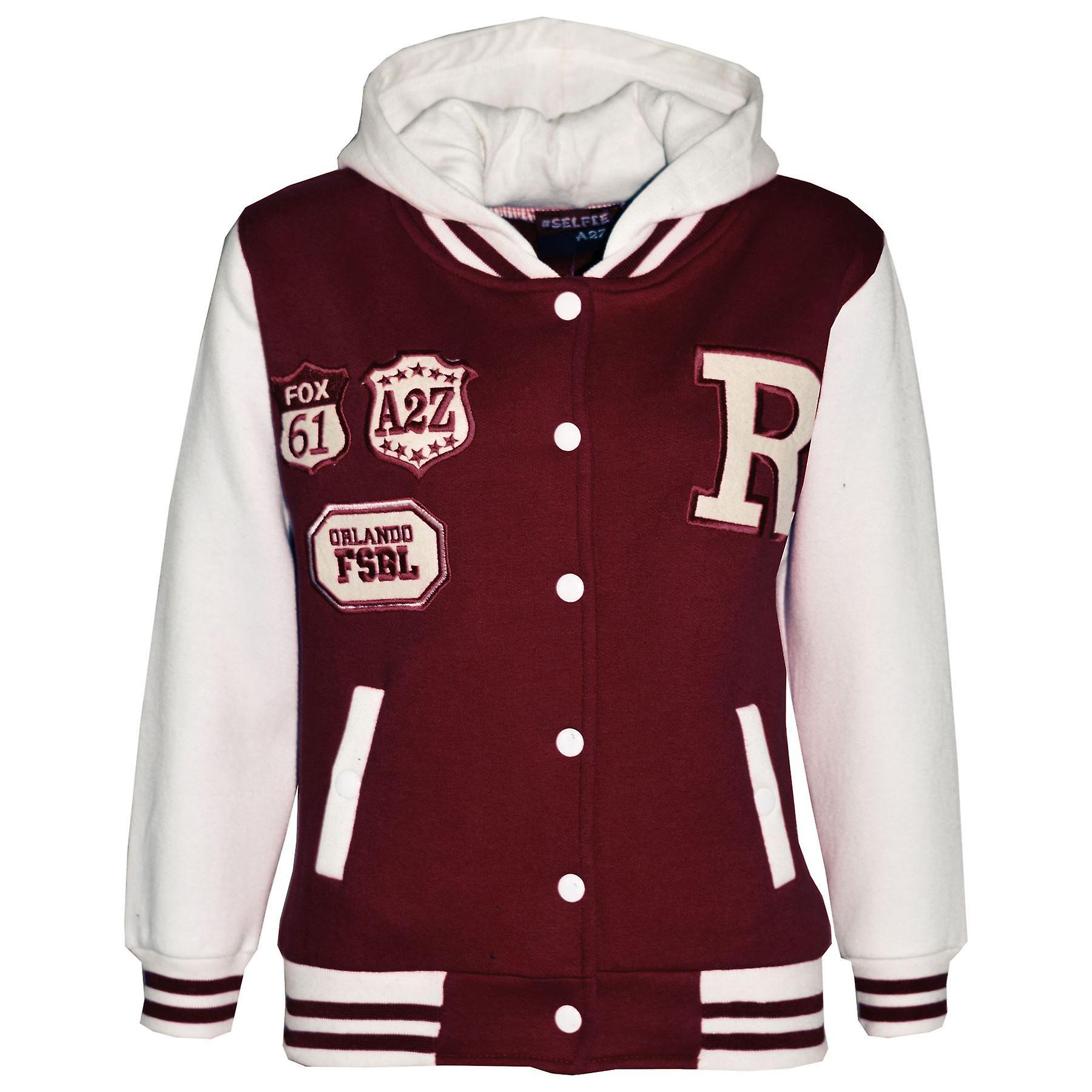 Unisex Baseball Wine Contrast Color Jackets