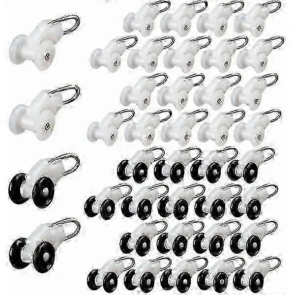 Curtain Rail Gliders for Pergola, 40-Piece Hook Set