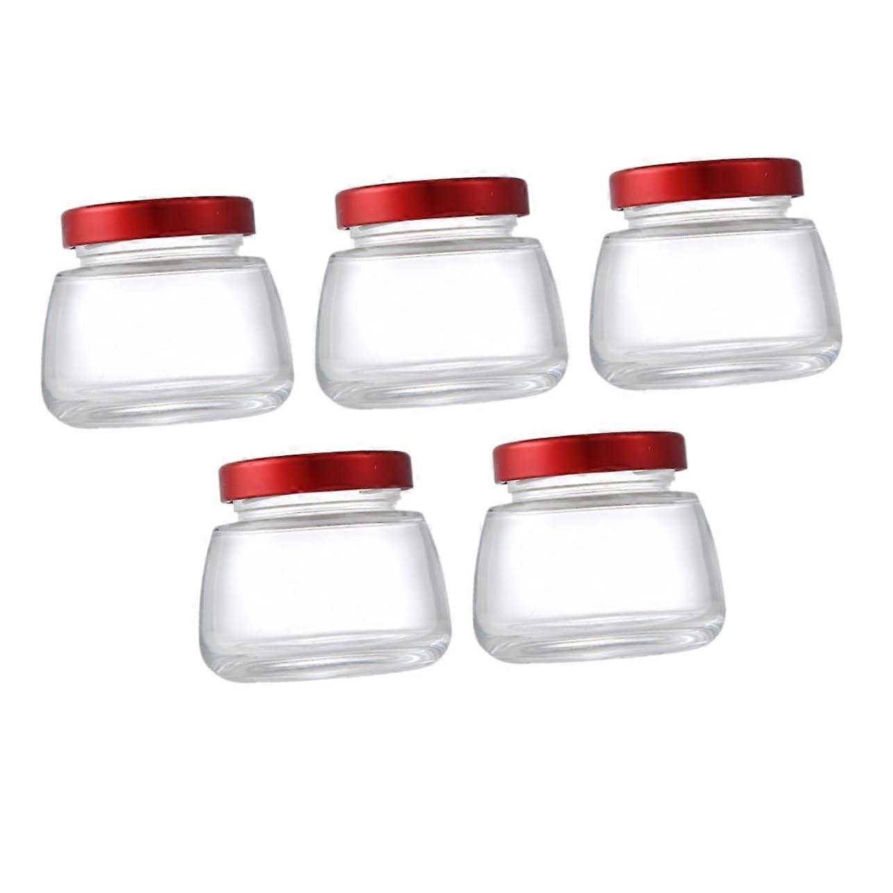 5pcs Glass Storage Jar with Leakproof Lid, Hexagon Honey Jars for Kitchen Storage and Jam