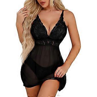 Sexy Dessous für Damen, Babydoll-Schlafanzug mit Blumenmuster und Spitze, Teddy-Pyjama mit V-Ausschnitt – das perfekte Geschenk!